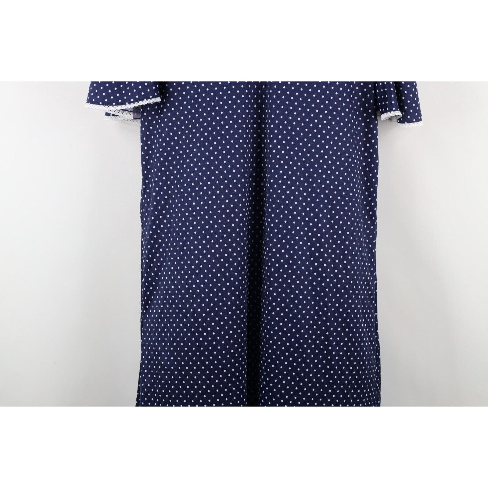 Vintage Vintage 70s Country Primitive Polka Dot Lace Trim Dress Size XXL / US 16-18 / IT 52-54 - 14 Thumbnail