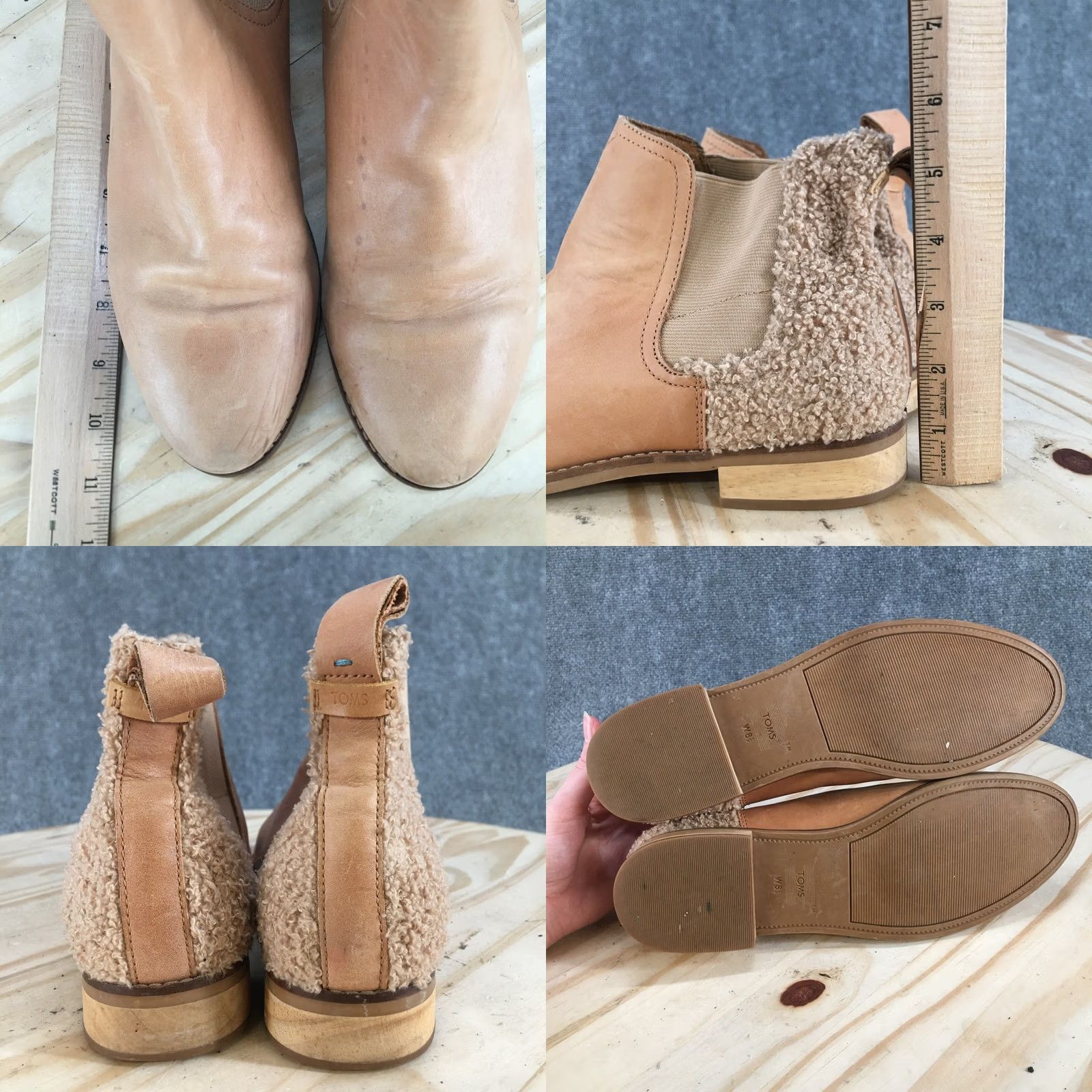 Toms TOMS Boots Womens 8.5 Ella Casual Pull On Chelsea Ankle Bootie Brown Leather Boots Ella 8.5 Womens Brown Leather Casual Chelsea Bootie Size US 9 / IT 39 - 8 Thumbnail