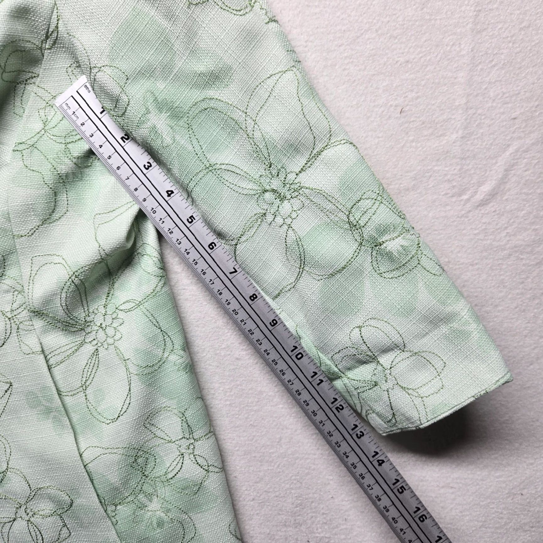Vintage Alfred Dunner Floral Green Jacket Women Full Zip Cotton Size 16 Size XXL / US 16-18 / IT 52-54 - 5 Thumbnail
