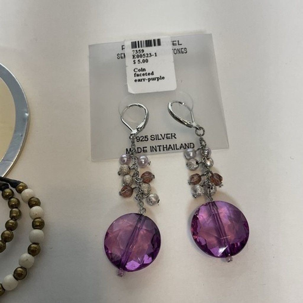Other NWT Pannee Lot of 2 Boho Loop/Hoop Earrings&Dang Purple Drop Size ONE SIZE - 9 Thumbnail