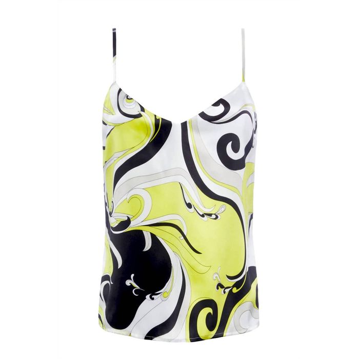 L'Agence Jane Spaghetti Strap Top in Black/White Saint Martin