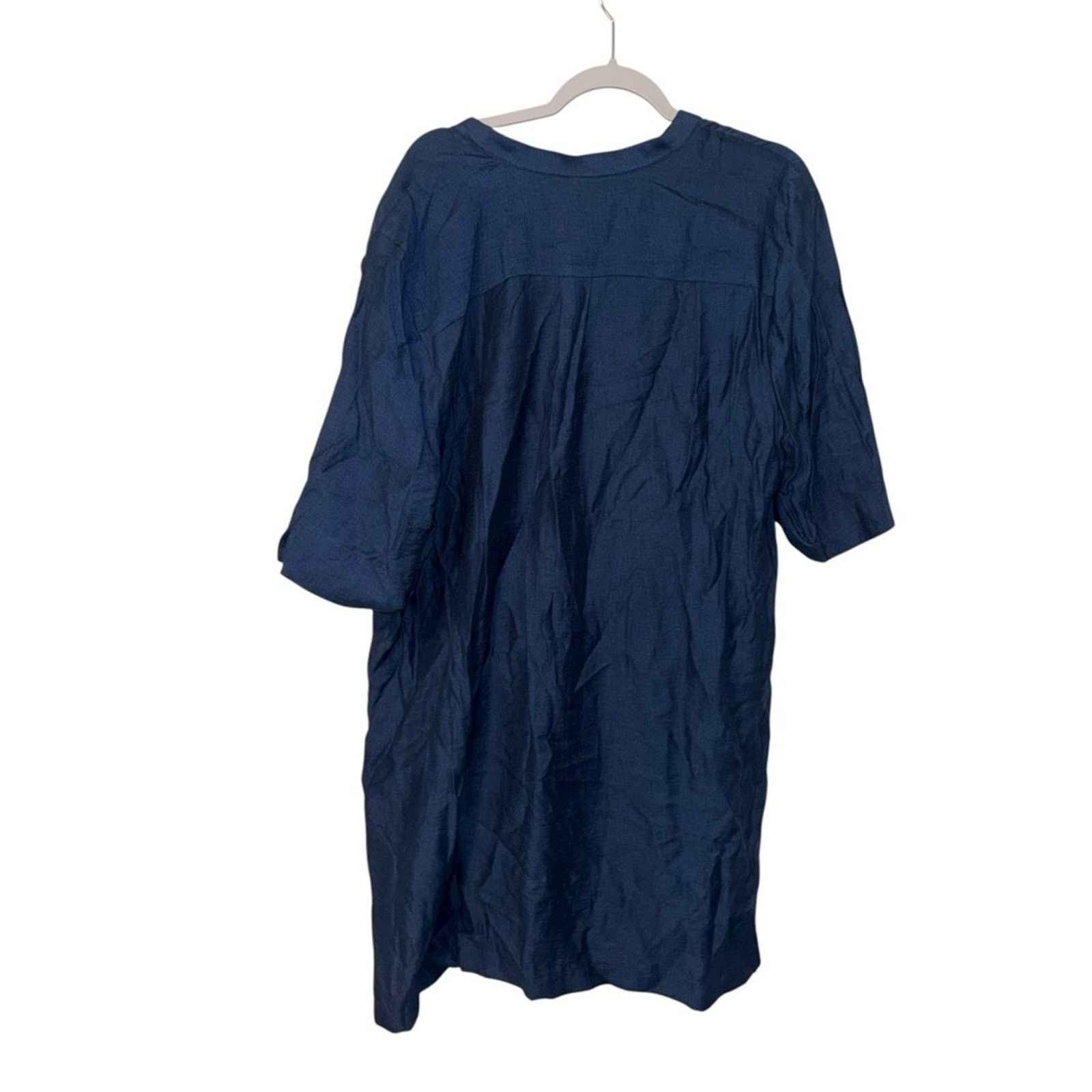 Chicos Chico’s Plus Size Blue Linen Blend Travel Dress Size 3XL / US 20-22 - 2 Thumbnail