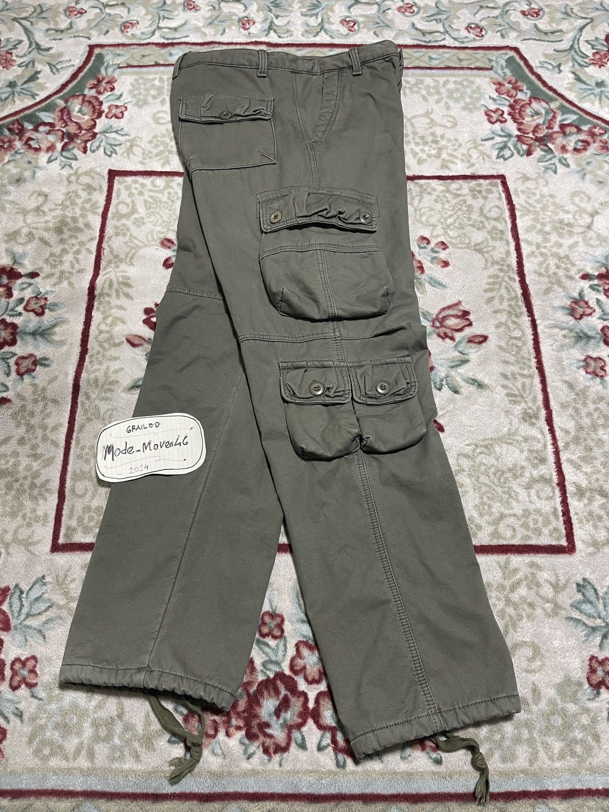 Green olive Multipoket Cargo pants Y2k Baggy