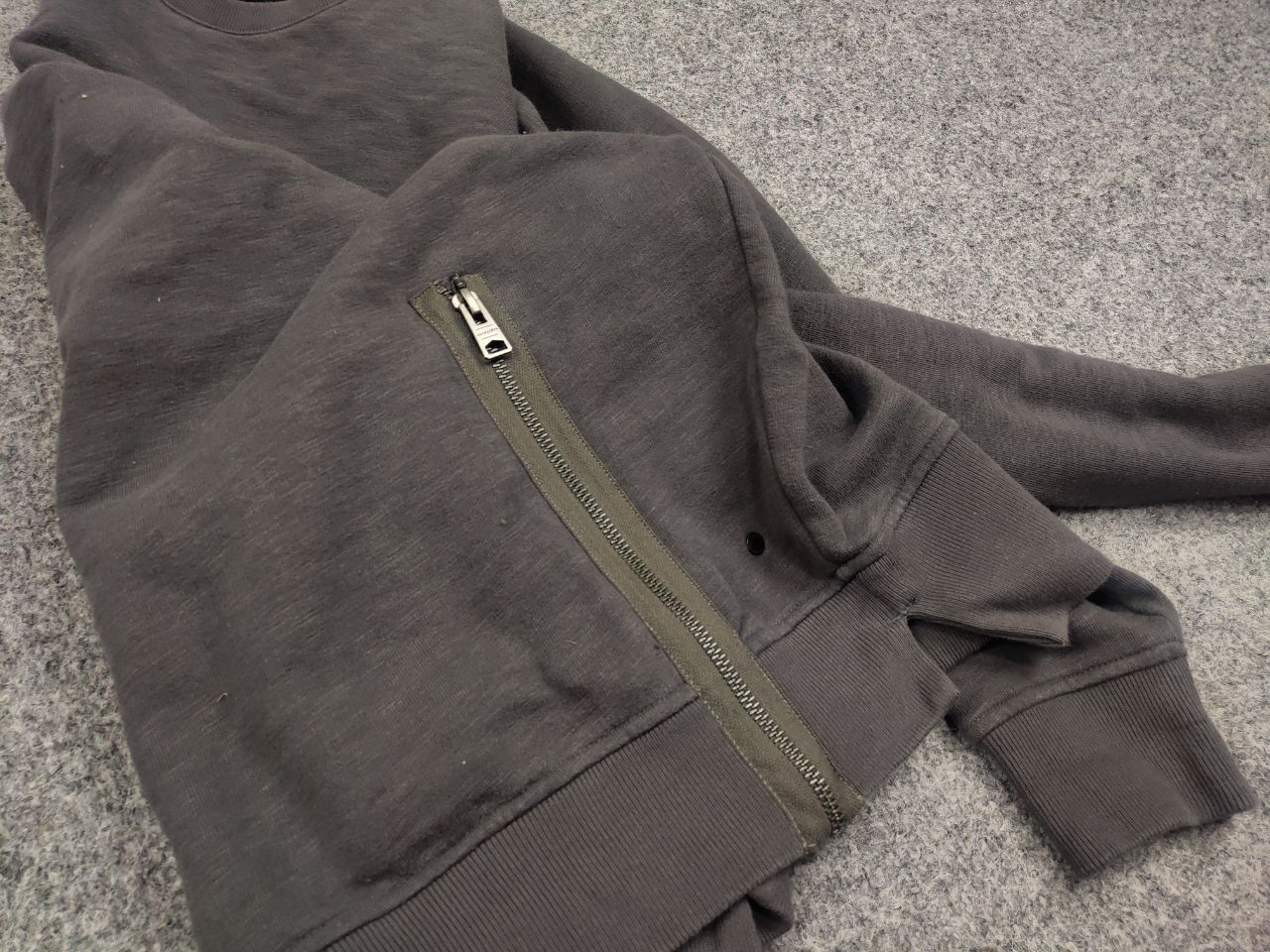 Allsaints Allsaints Rider CrewChek Military Zip Pocket Gray Sweatshirt Size US S / EU 44-46 / 1 - 10 Thumbnail