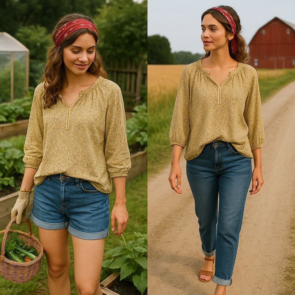Other Max Studio Yellow Floral Peasant Blouse Small Boho Cottageco Size S / US 4 / IT 40 - 1 Thumbnail