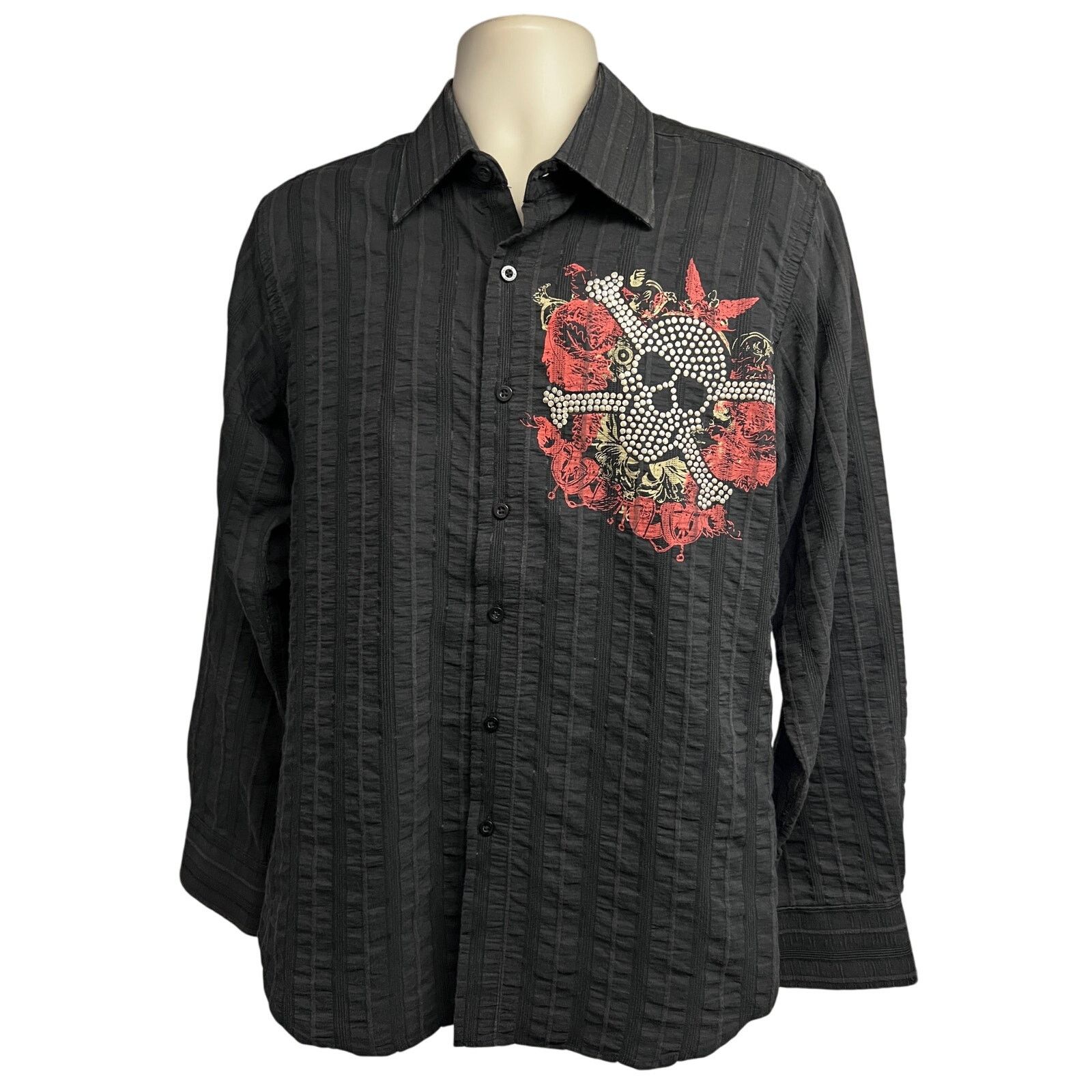 REVOLVE Revolve Black Embellish Embroider Studs Button Up Shirt M Size US M / EU 48-50 / 2 - 2 Thumbnail