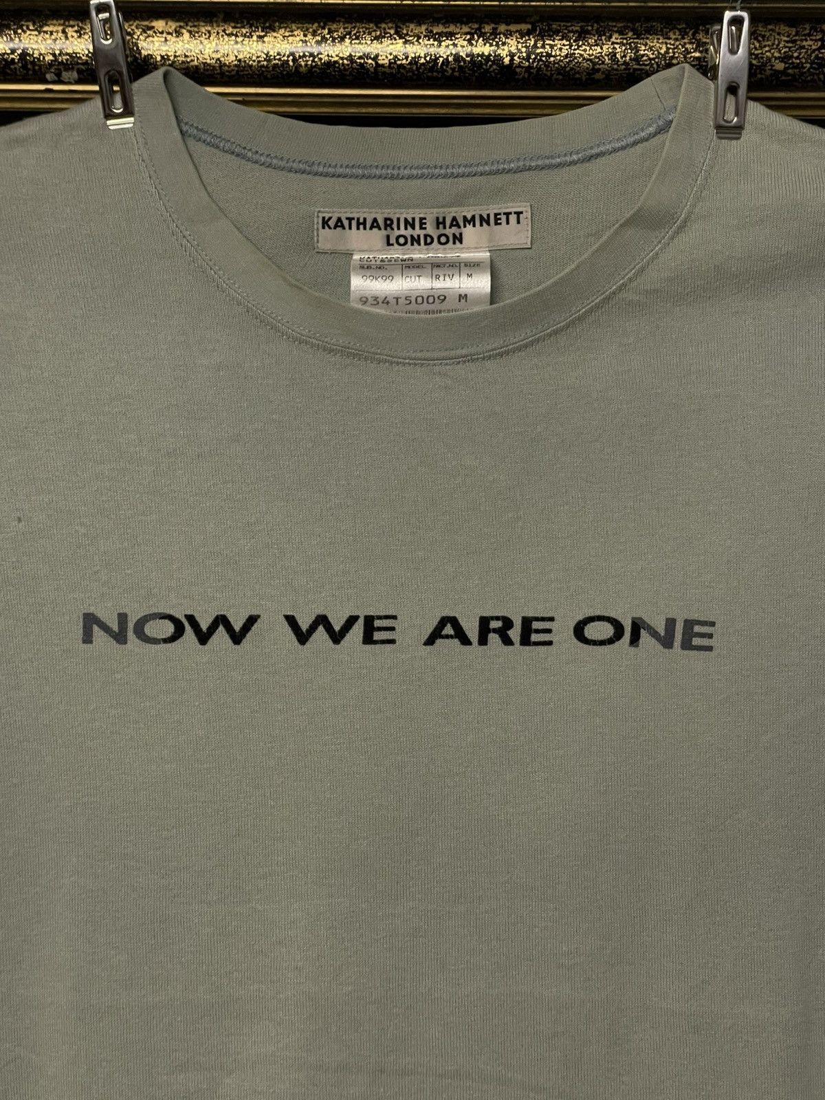 Designer × Katharine Hamnett London Vintage 1990s Designer Katharine Hamnett Now We Are One Tee Size US S / EU 44-46 / 1 - 4 Thumbnail