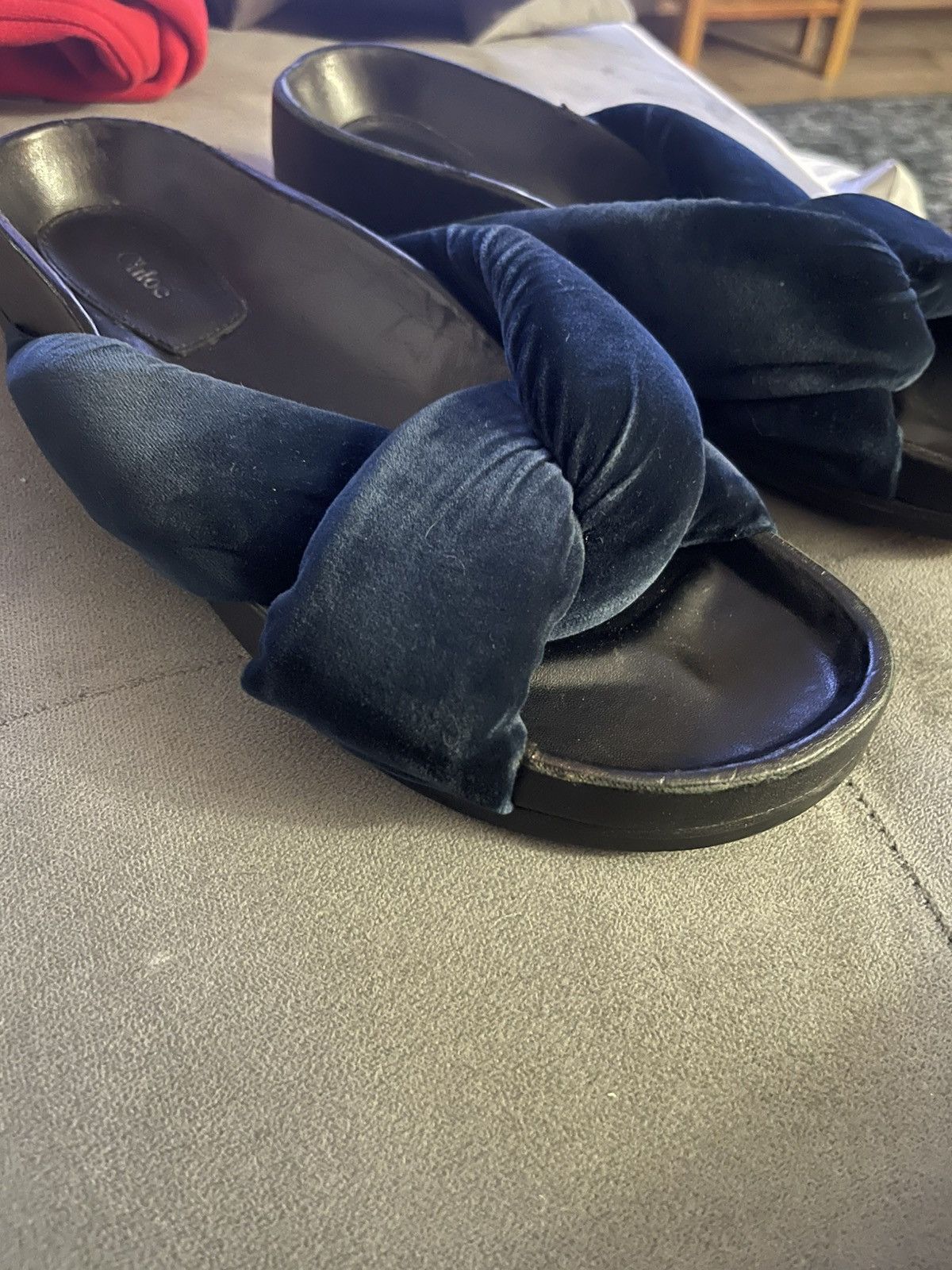Chloe Chloe Nolan Crisscross Twisted Velvet Slides Flats 37 Size US 7 / IT 37 - 13 Thumbnail