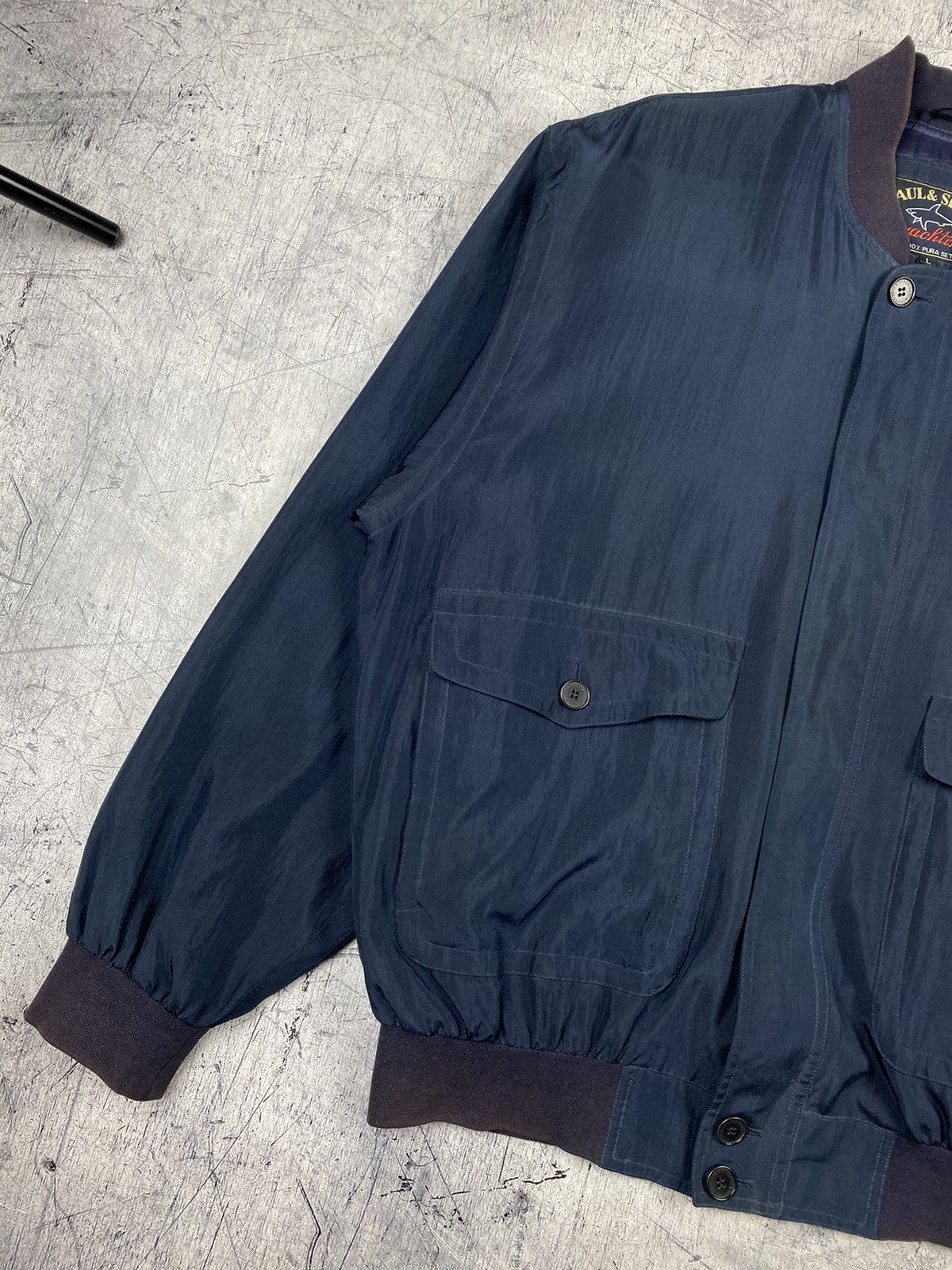 Paul & Shark 80s Vintage Paul & Shark pure silk lightweight bomber jacket Size US L / EU 52-54 / 3 - 3 Thumbnail