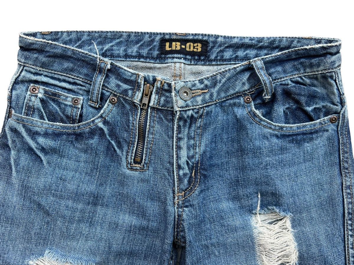 Japanese Brand LB-03 Japan Ripped Distressed Flare Denim Jeans 29x Size 29" - 6 Thumbnail