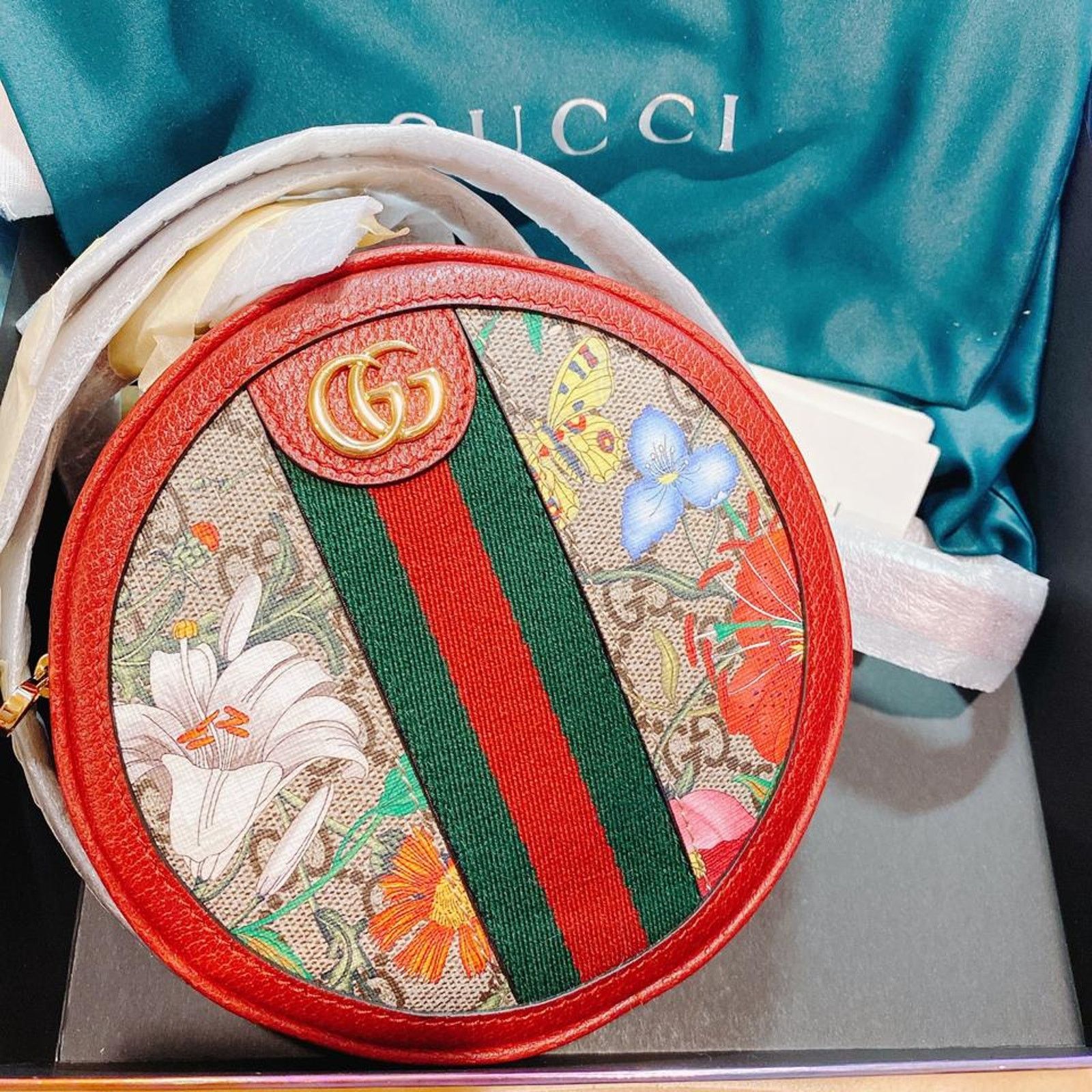 Gucci Ophidia GG logo floral round leather backpack Size ONE SIZE - 9 Thumbnail