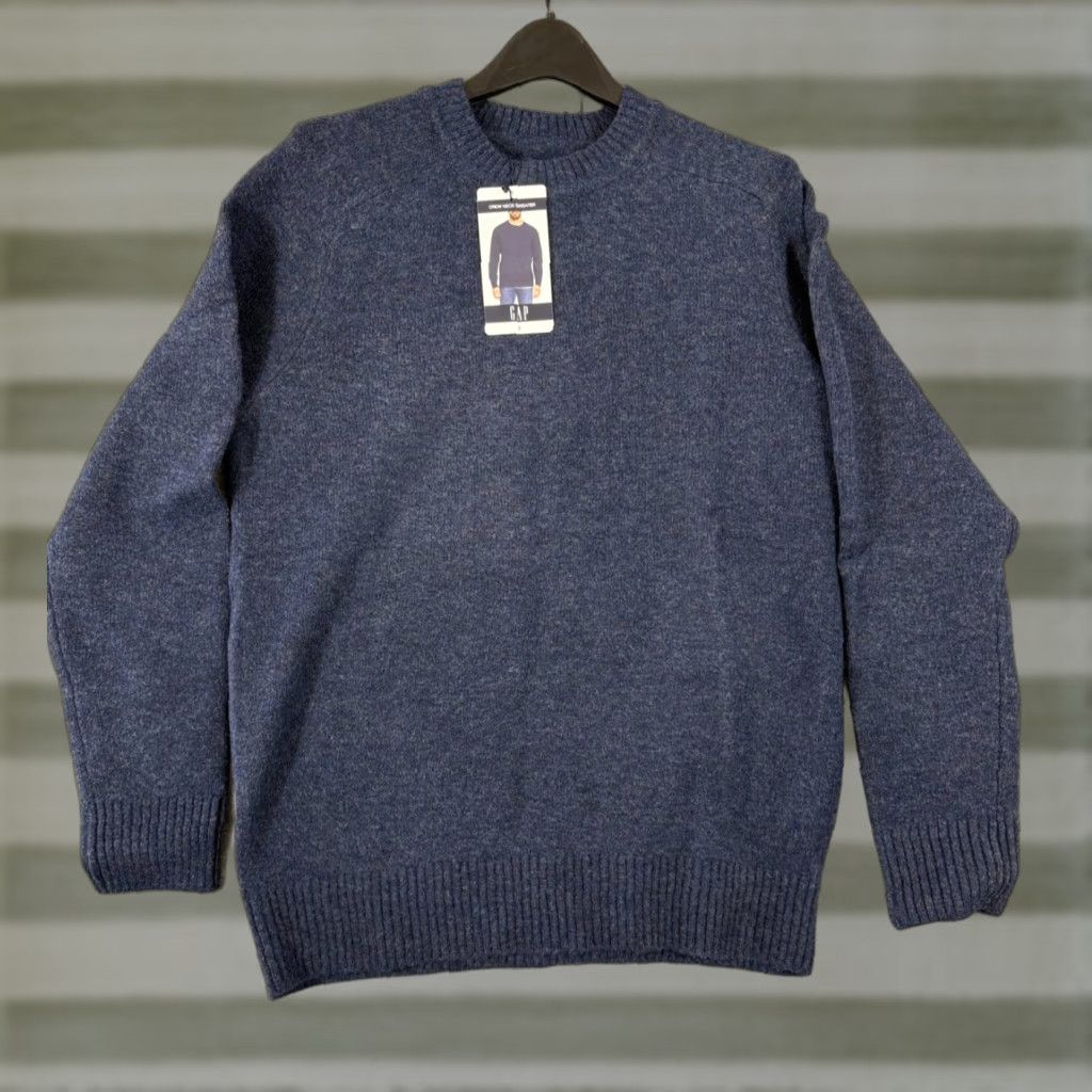 Gap Gap Pullover Sweater Mens S Navy Stretch Wool Blend Crew Neck Long Sleeve NWT Size US S / EU 44-46 / 1 - 1 Thumbnail