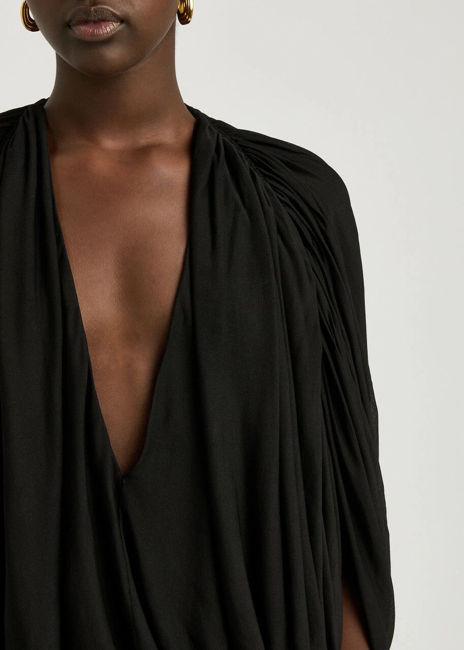 Saint Laurent Paris o1y0126 Mini Dress in Black Size M / US 6-8 / IT 42-44 - 3 Thumbnail