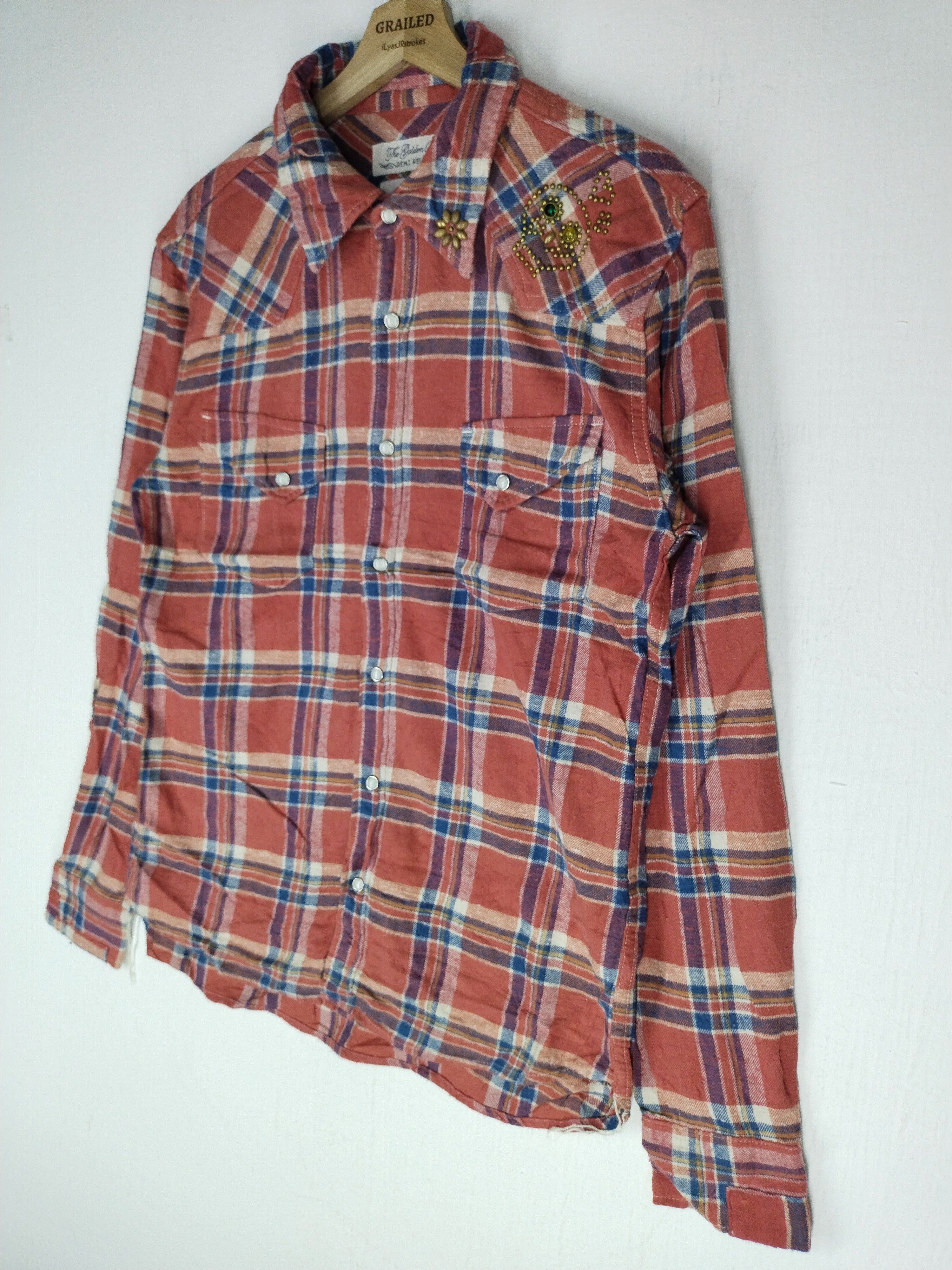 Japanese Brand × Remi Relief Vtg Japanese Slub Flannel Work Shirt Size US L / EU 52-54 / 3 - 5 Thumbnail