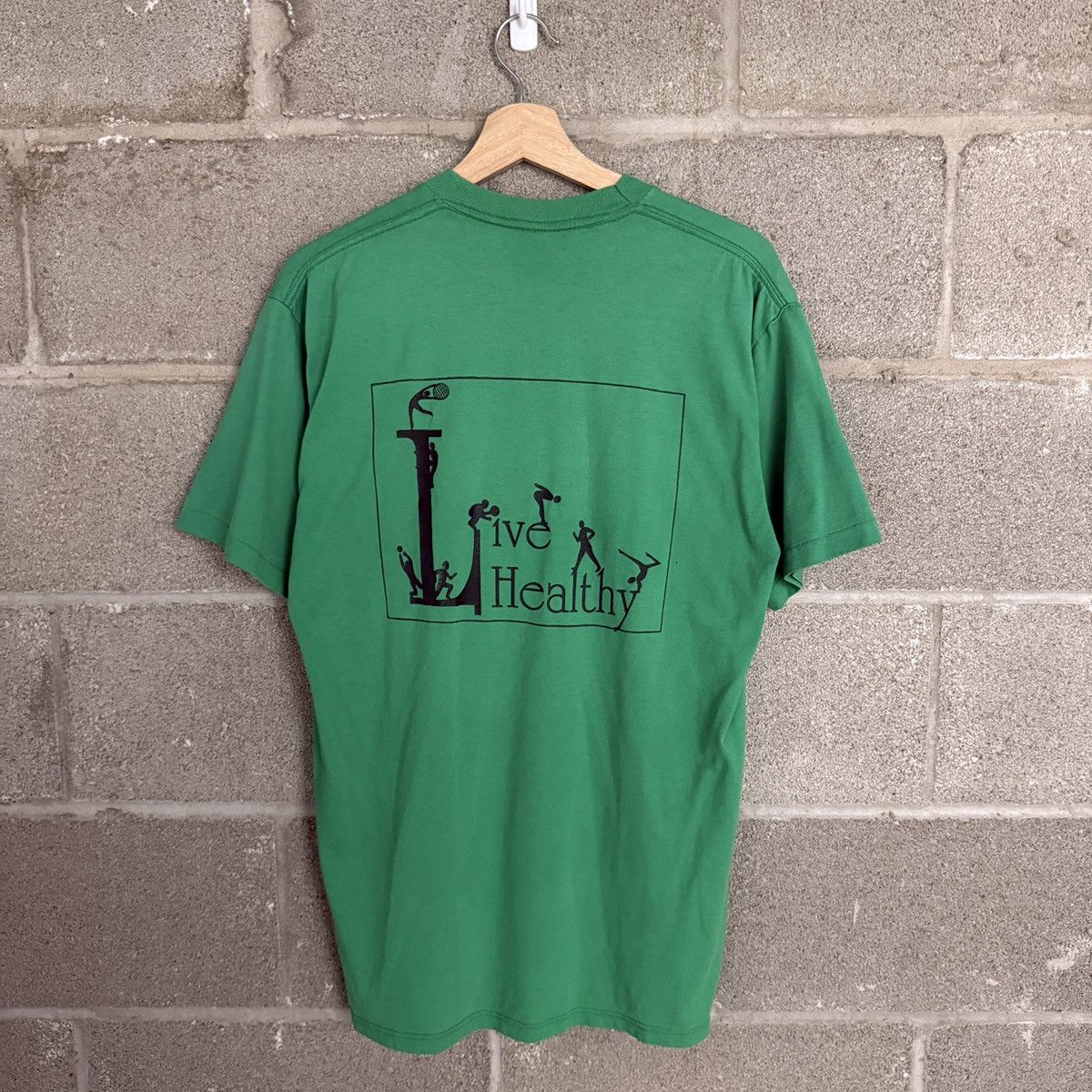 Jerzees Vintage Jerzees Texas Live Healthy Green Tee Mens Large Size US L / EU 52-54 / 3 - 1 Thumbnail