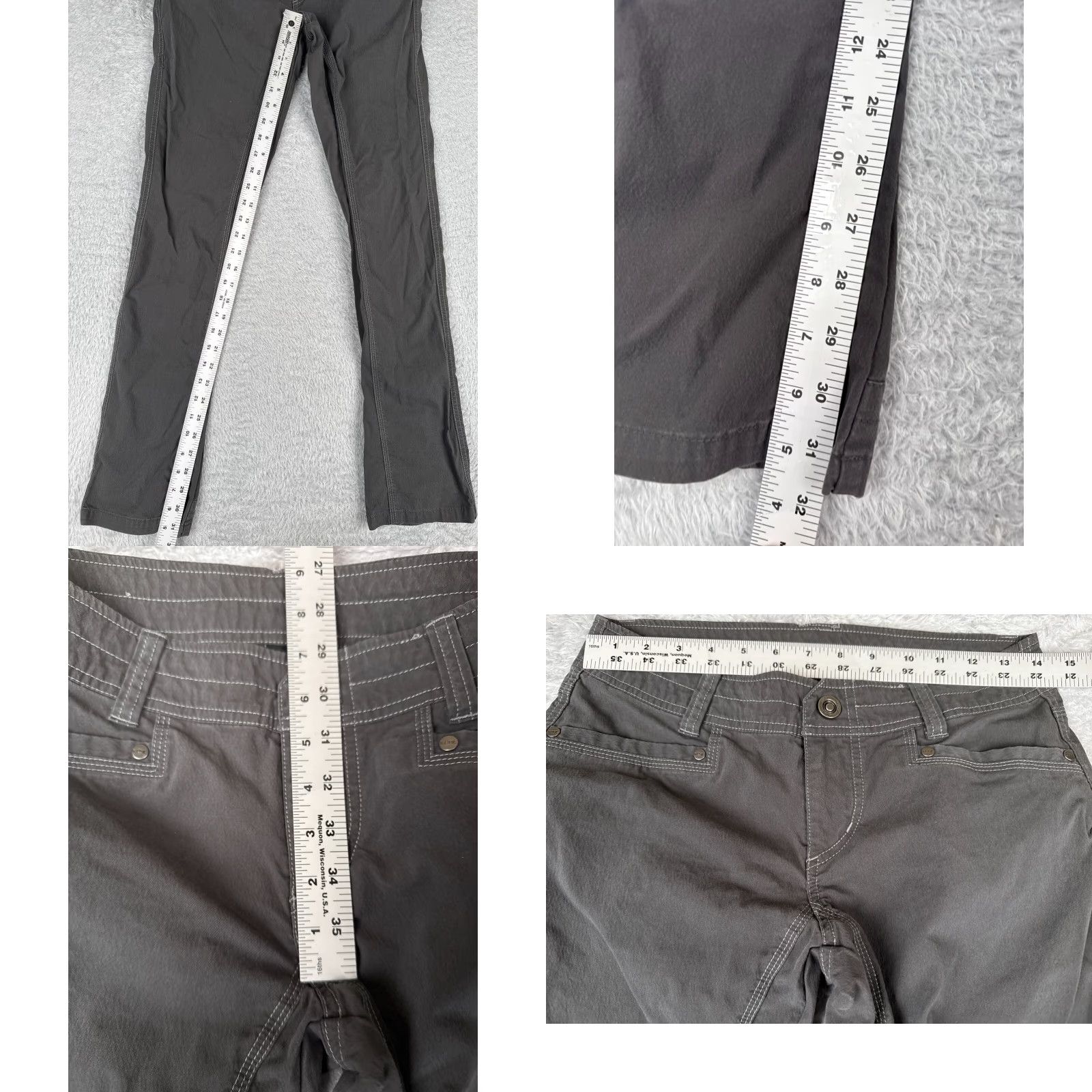 Vintage Kuhl Pants Womens 4 Gray Cargo Skinny Nylon Blend Cotton Hike Camp 28x32 Size 27" / US 4 / IT 40 - 8 Thumbnail