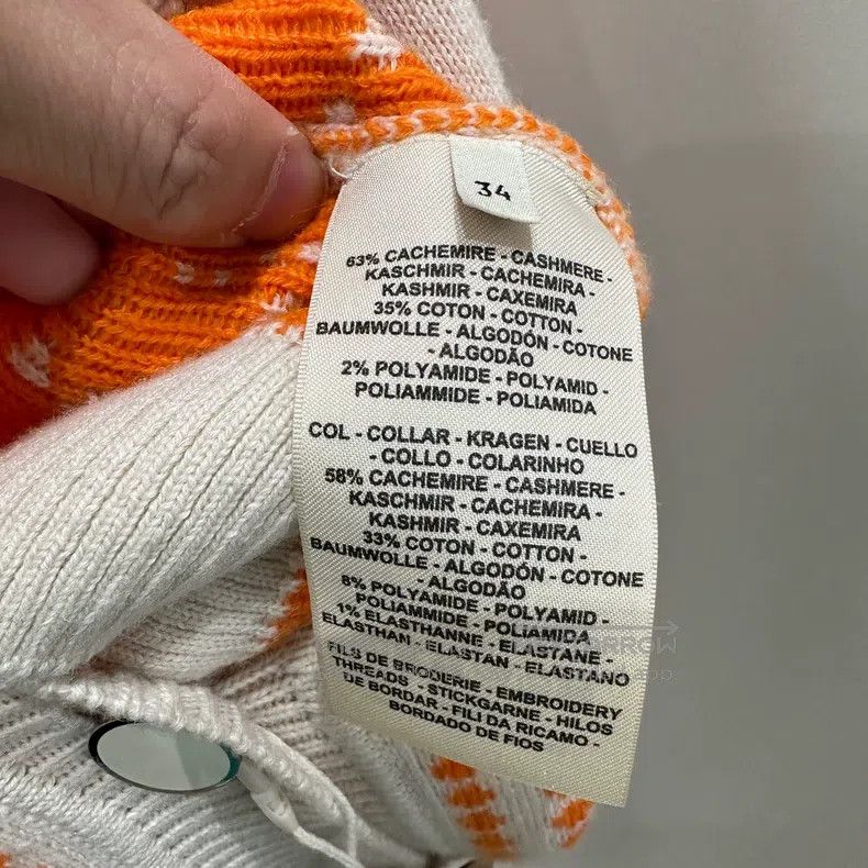 Hermes Hermes Polka dot slogan letter cashmere cardigan Size XXS / US 00 / IT 34 - 4 Thumbnail