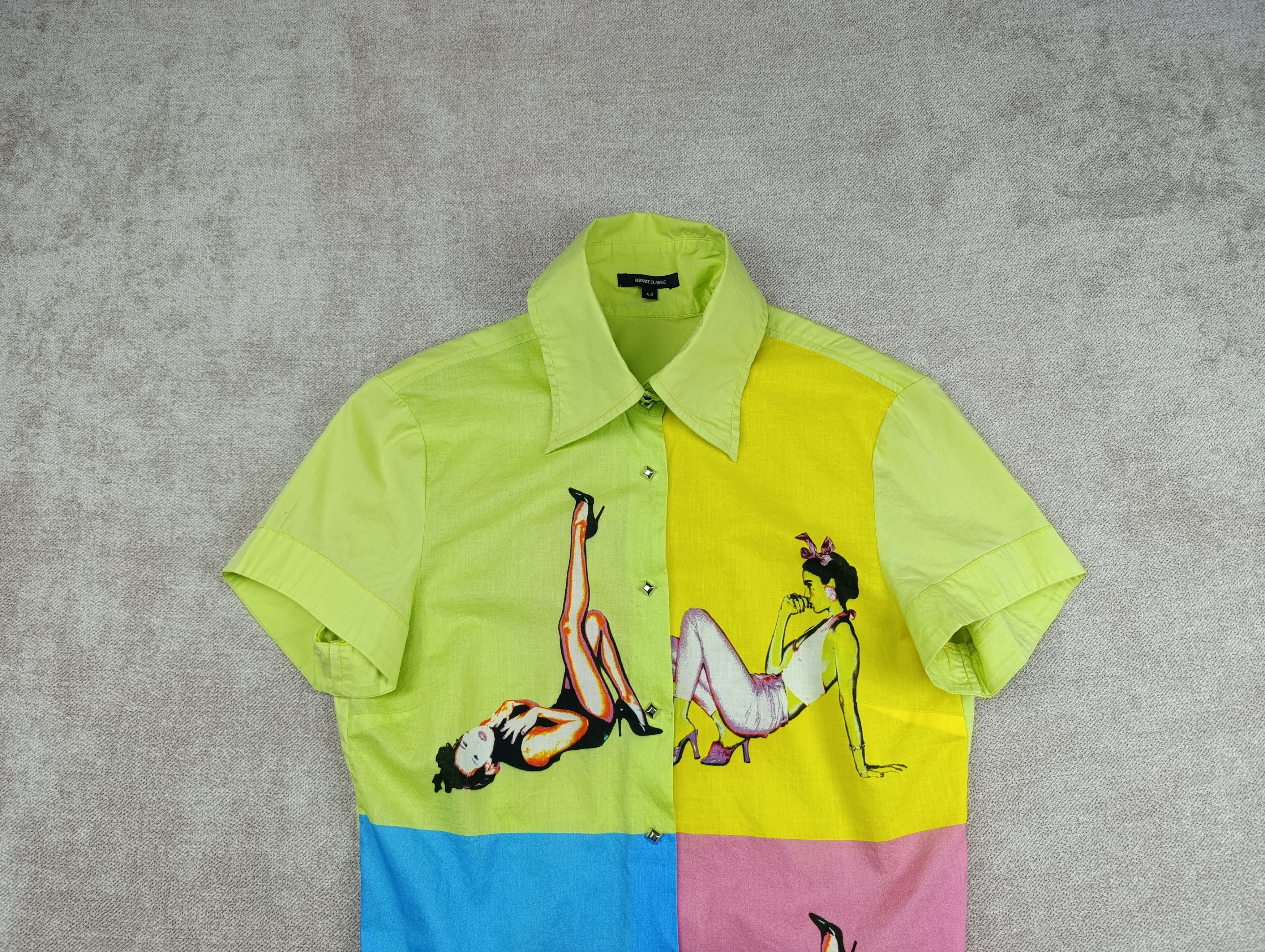 Versace Y2K DONATELLA VERSACE COLOURFUL 2000'S POP ART SHIRT Size M / US 6-8 / IT 42-44 - 3 Thumbnail