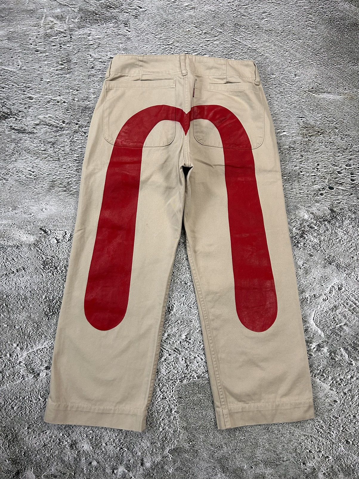 image of Evisu Donna Big Logo Daicock Chino Pants Red Beige Chino, Women's (Size 26)