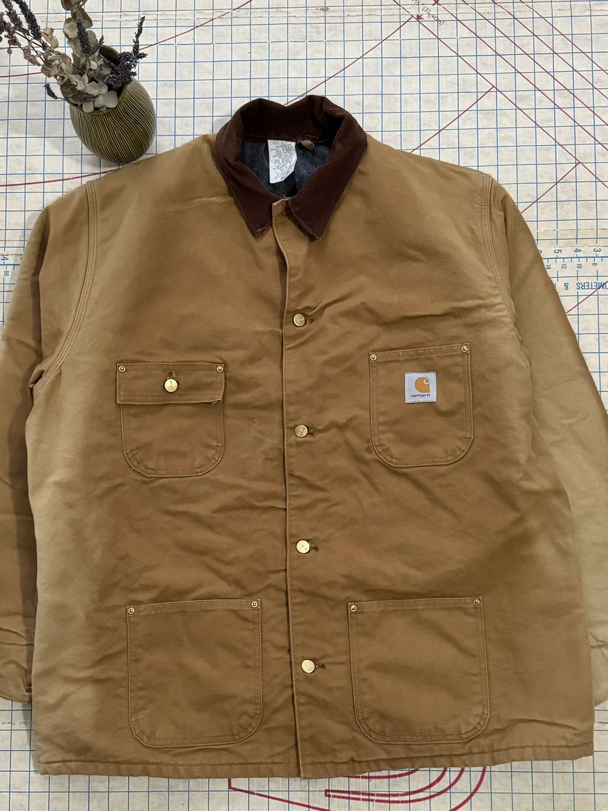 Carhartt × Vintage Carhartt Chore Coat Duck Canvas Nice Fade Blanket Lined Barn Size US XL / EU 56 / 4 - 2 Thumbnail