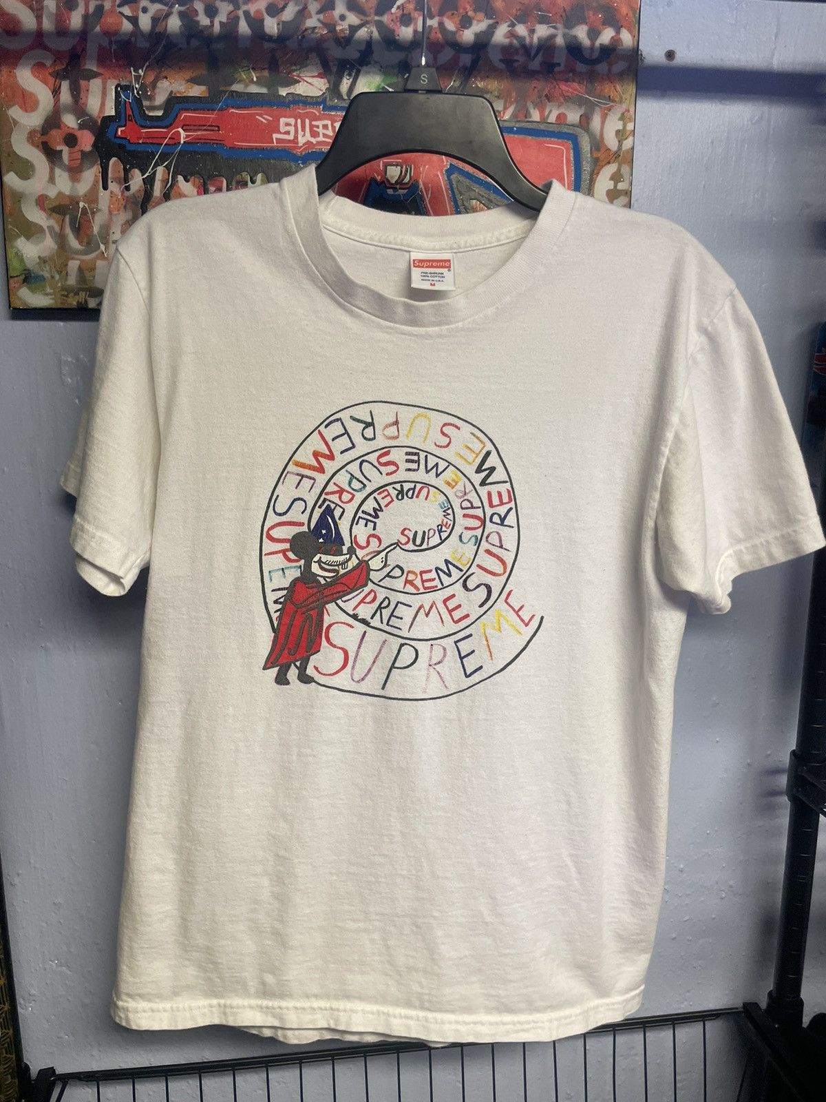 Supreme Supreme Mouse Wizard Spiral Tee White Medium | Grailed