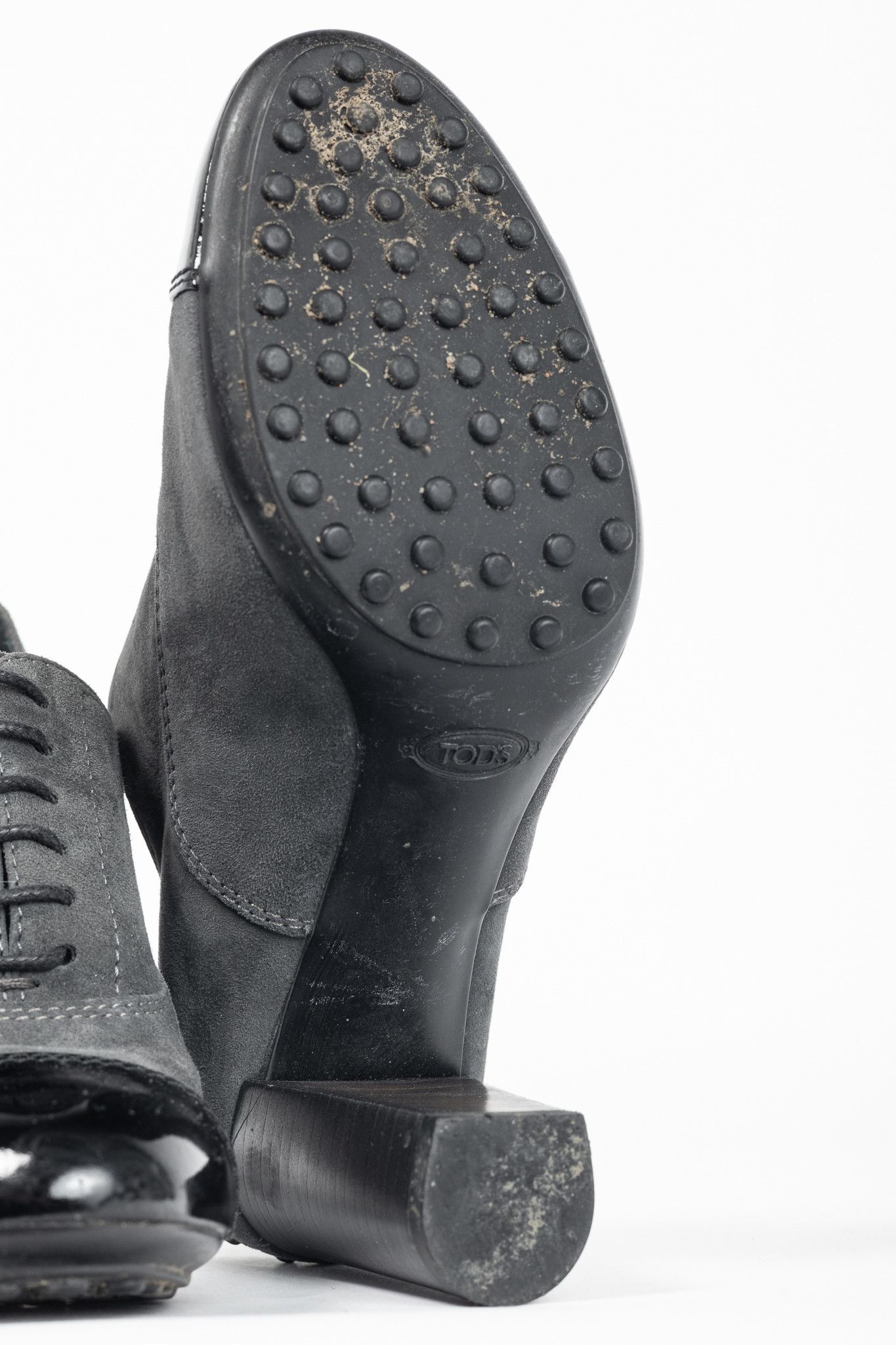 Tod's Tod's Grey Suede Cap-Toe Gommino Lace-Up Oxfords Size US 5.5 / IT 35.5 - 5 Thumbnail