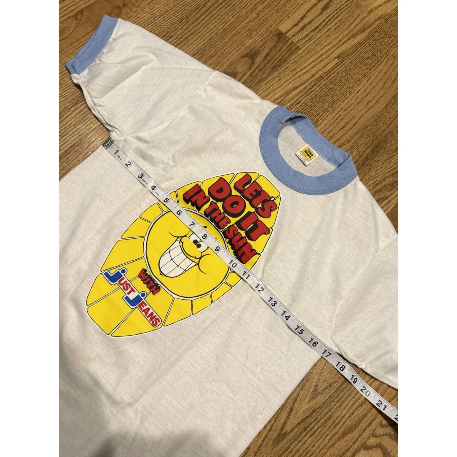 Vintage VINTAGE Just Jeans T-Shirt Shirt M White 80s Beach Denim Promo Retro Mens Short Sleeve Crew Neck Funny 80s Theme Size US M / EU 48-50 / 2 - 4 Thumbnail