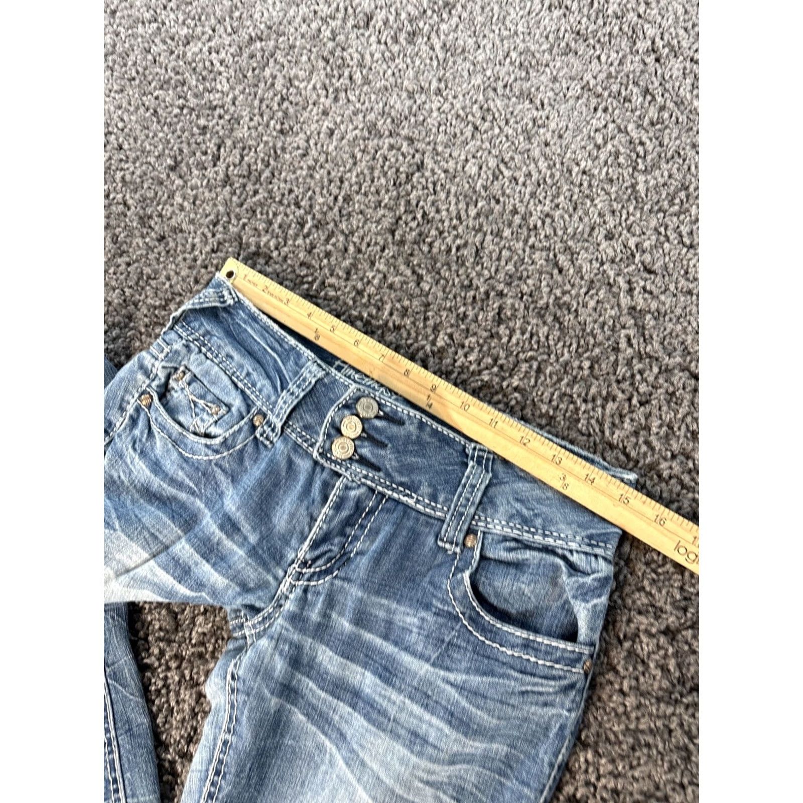 Vintage VINTAGE Amethyst Jeans Boot Cut Womens 30x31 Light Wash Low Rise Stitched Y2K Bohemian Pockets Womens Jeans Boys? Size 30" / US 8 / IT 44 - 4 Thumbnail