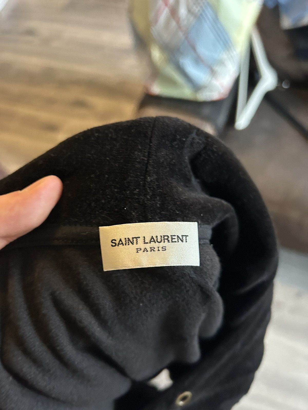 Saint Laurent Paris Distressed Velvet Hoodie Size US L / EU 52-54 / 3 - 8 Thumbnail