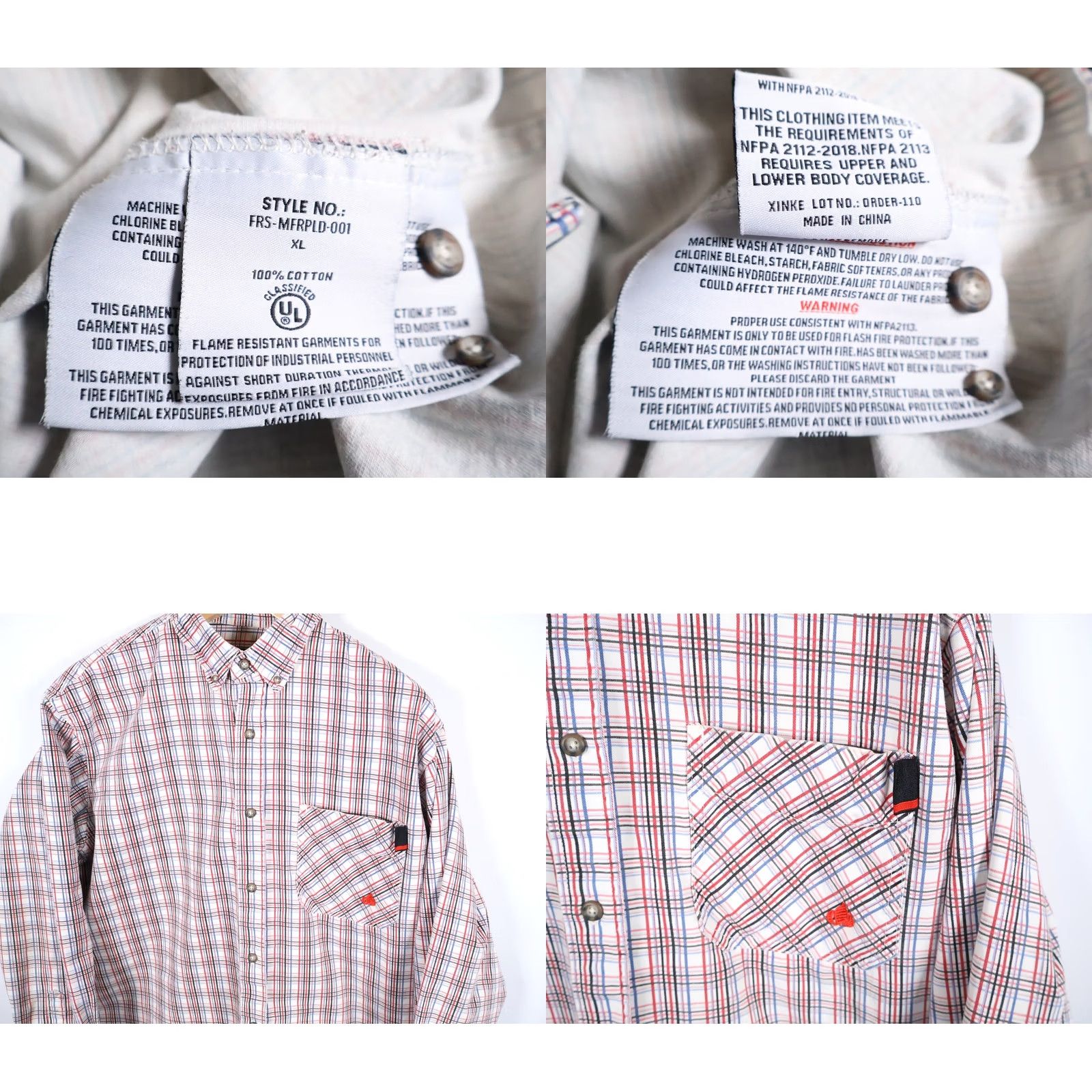 Vintage VINTAGE Forge FR Shirt Men's XL Red White Check Long Sleeve NFPA 2112 CAT 2 Workwear Size US XL / EU 56 / 4 - 9 Thumbnail