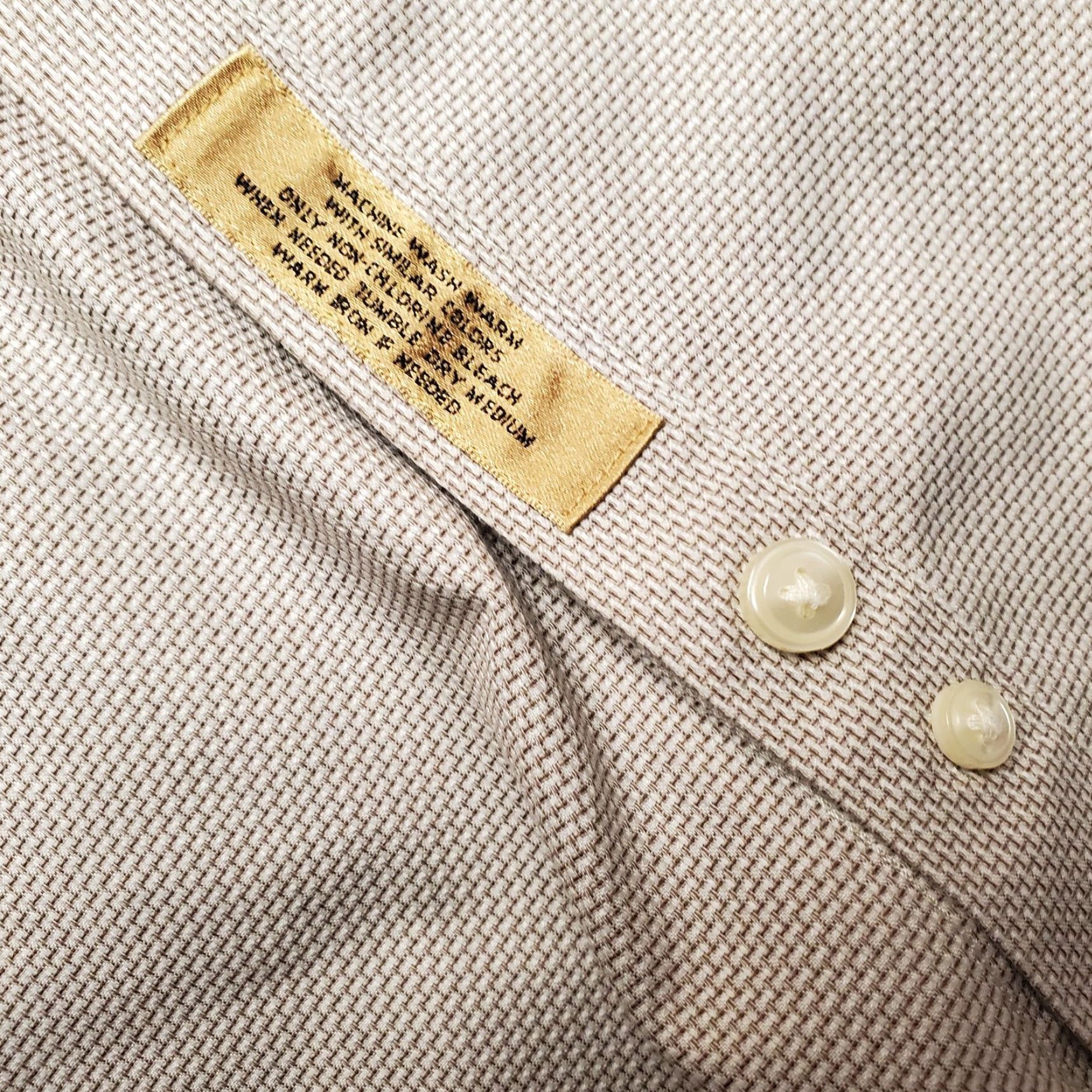 Roundtree & Yorke VINTAGE Gold Label Shirt Mens XL Beige Non Iron Perfect Performance Long Sleeve Casual Size US XL / EU 56 / 4 - 6 Thumbnail