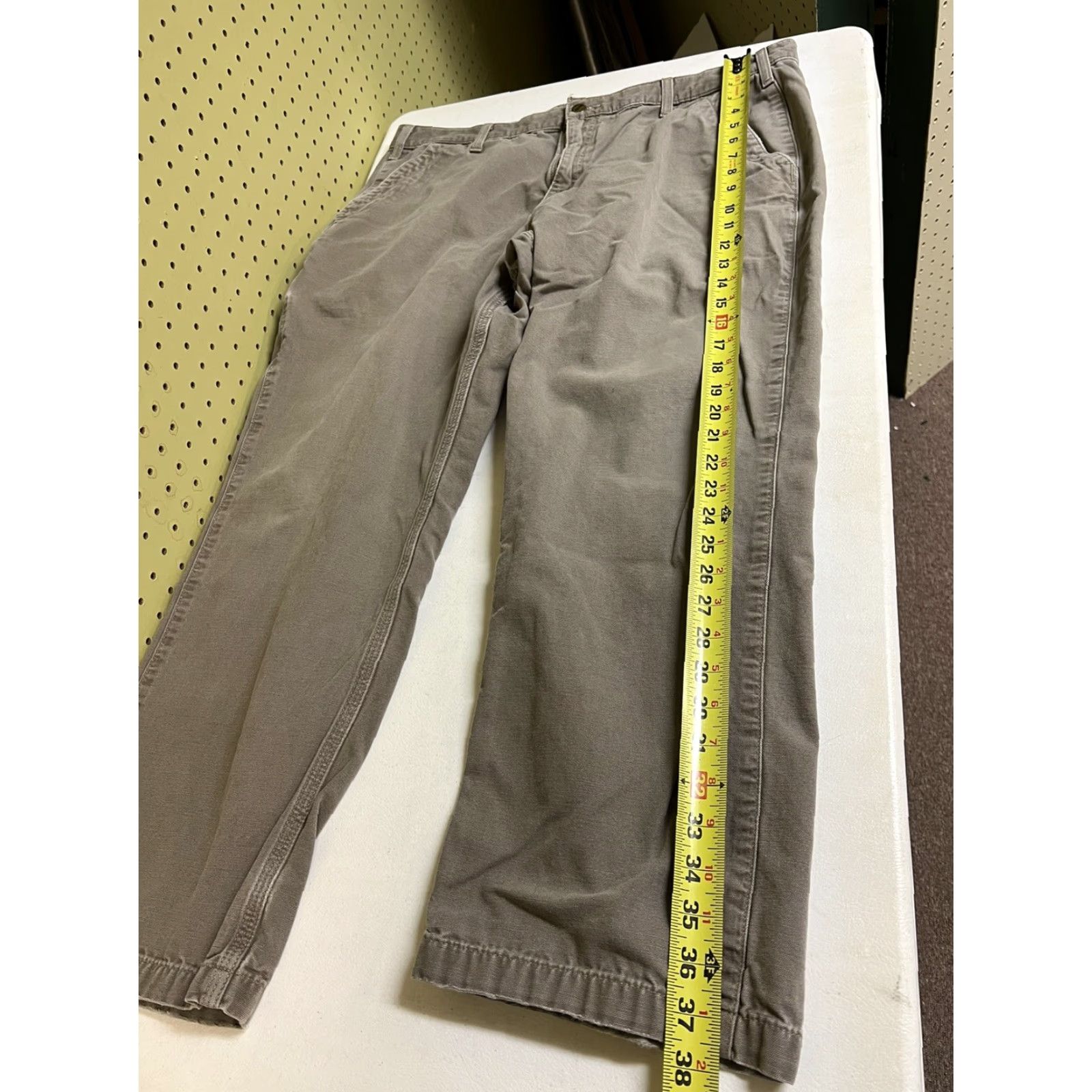 Carhartt VINTAGE Carhartt Pants Men Carpenter Canvas Cotton Brown Green 38X28 Work Distressed Mens Size US 38 / EU 54 - 5 Thumbnail