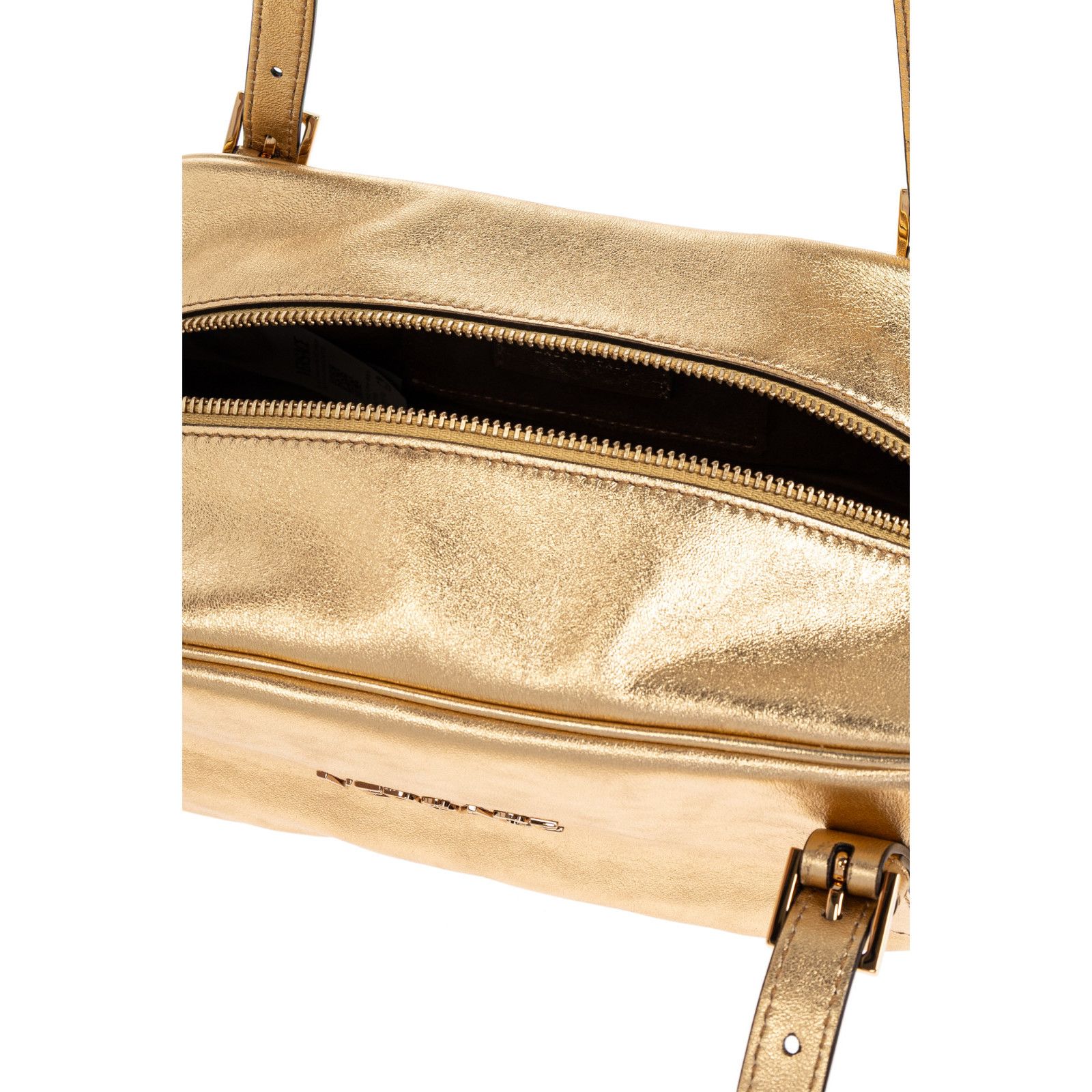 Versace VERSACE Bowling Tag Gold Leather Shoulder Bag New & Authenti Size ONE SIZE - 4 Thumbnail