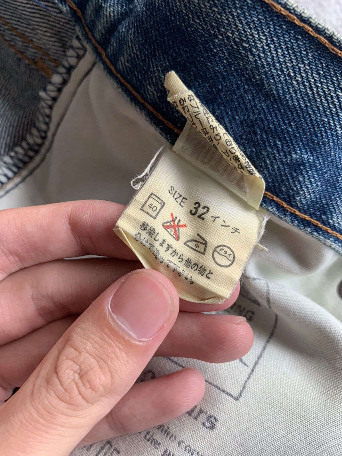 Vintage Levis Big E 502XX Selvedge Distressed Denim