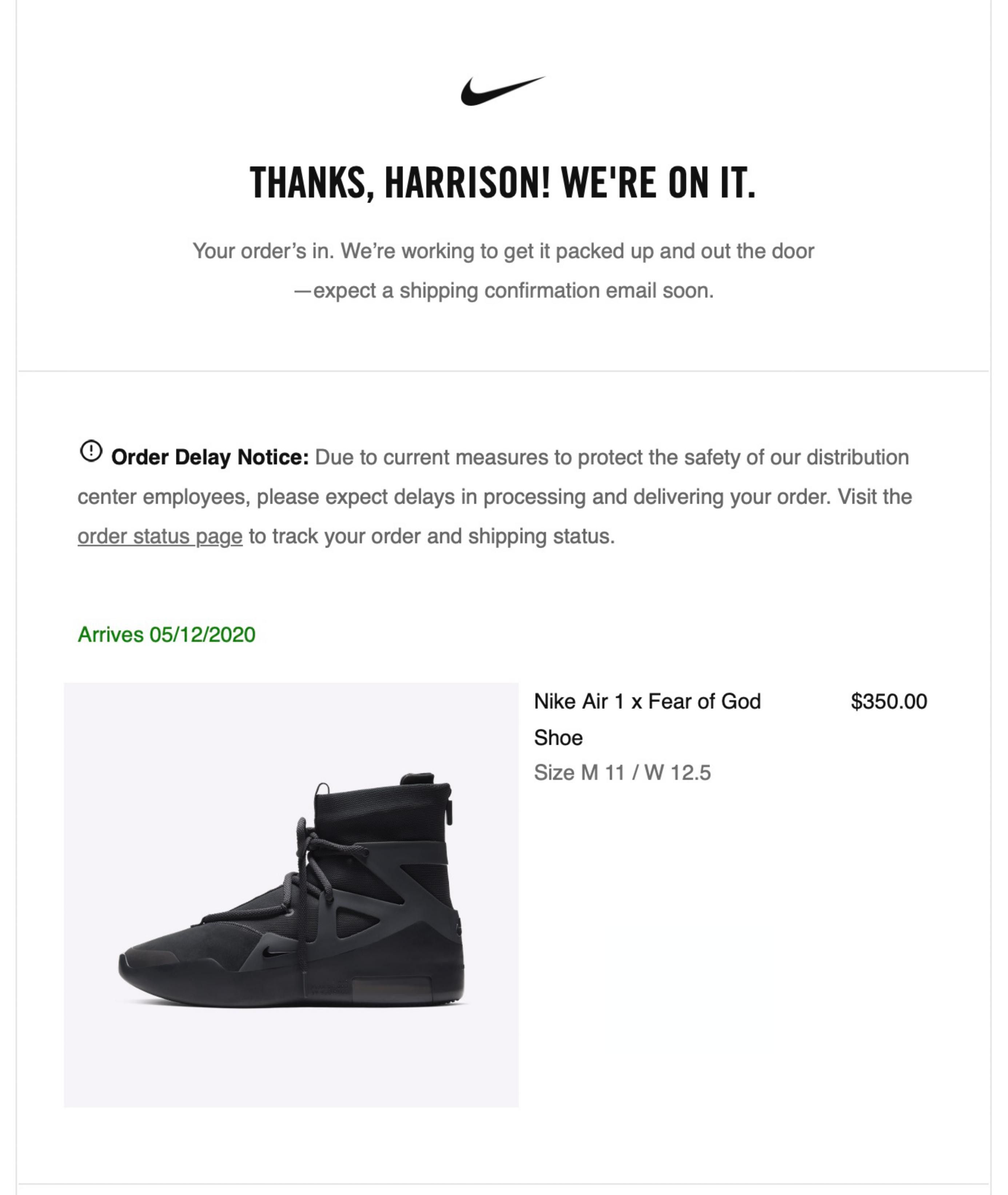 Fear of God × Nike Nike Air Fear of God 1 'Triple Black' Size US 11 / EU 44 - 19 Thumbnail