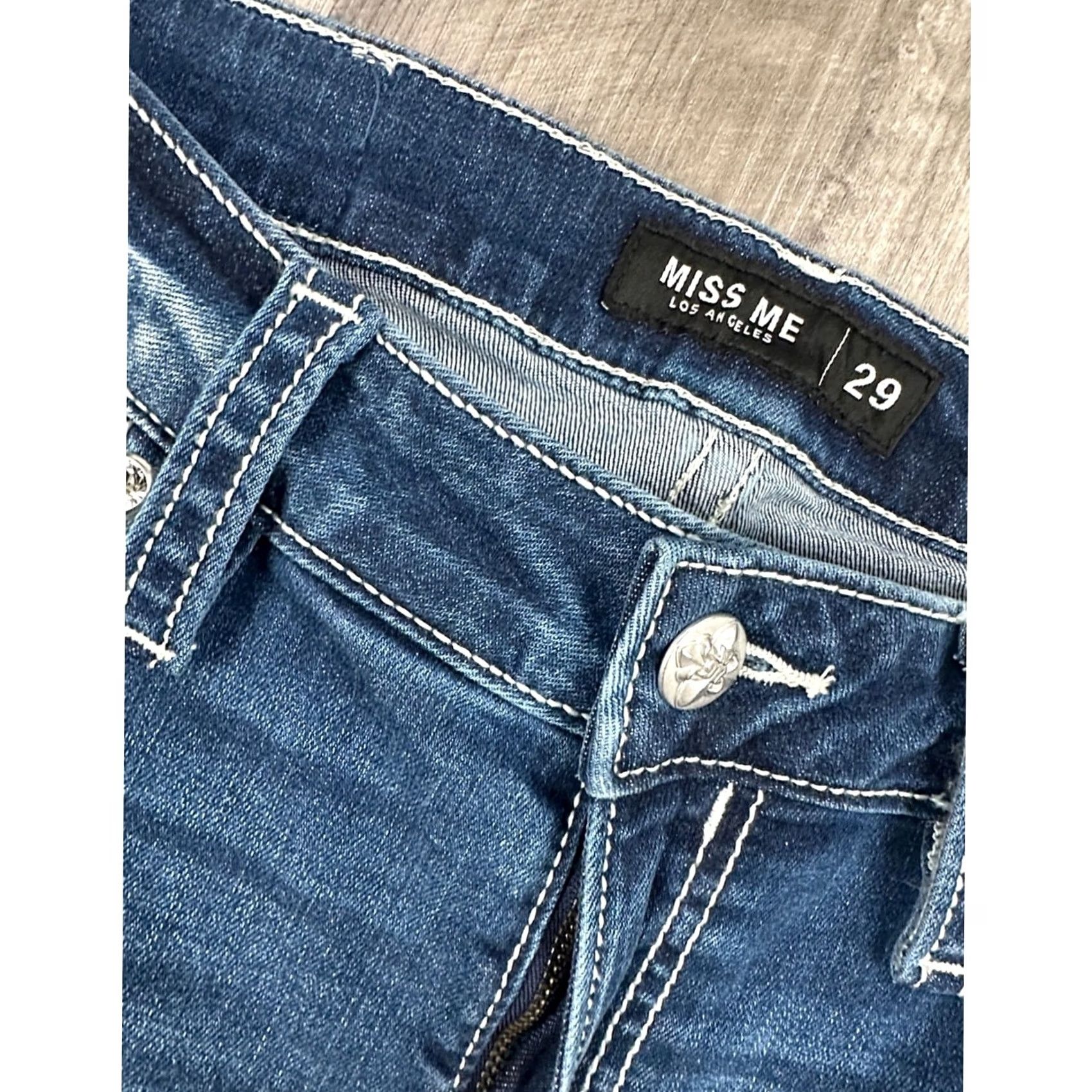 Miss Me Miss Me Bootcut Jeans 29x34 Dreamcatcher Embellished Dark Wash Women Size 29" - 6 Thumbnail