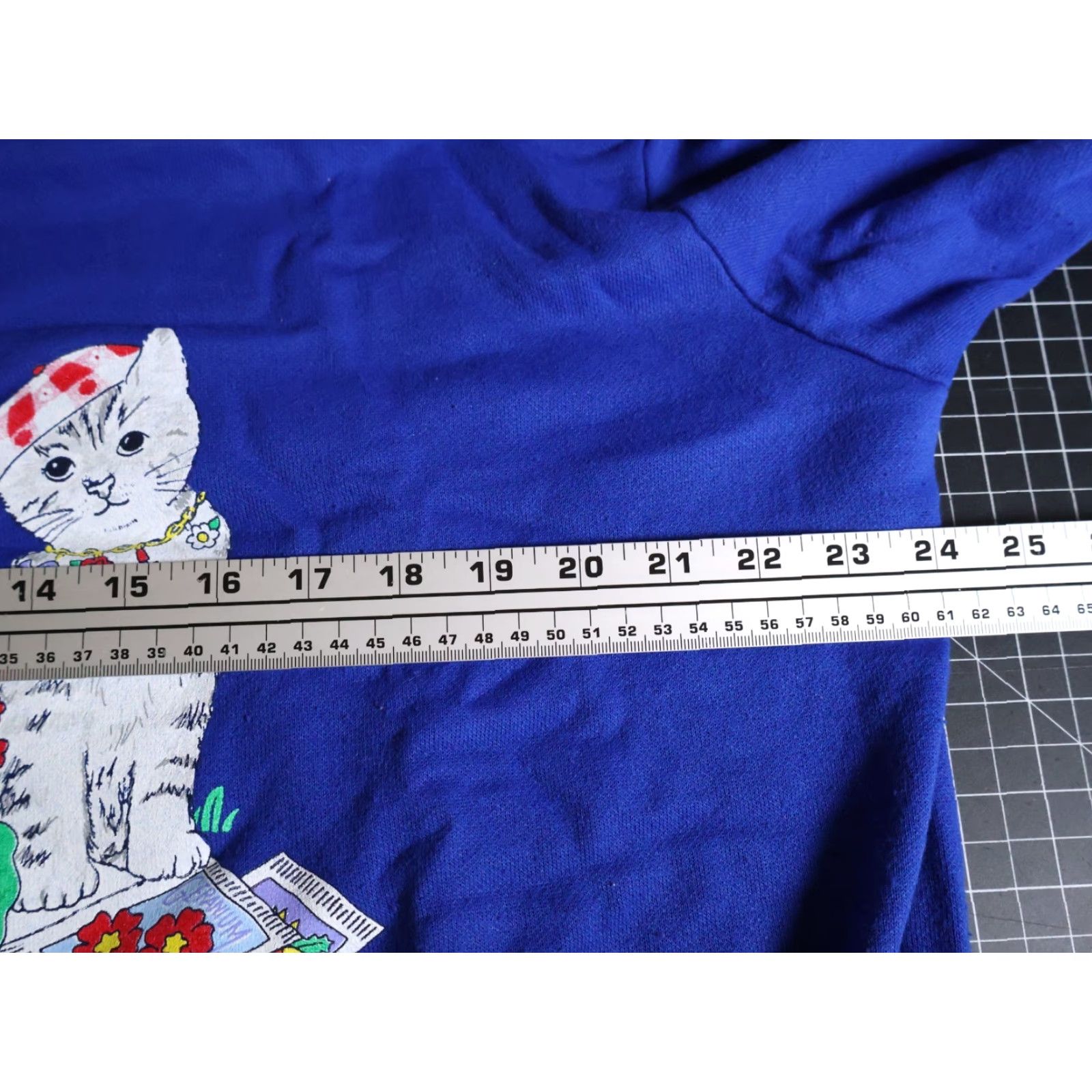 Vintage VINTAGE 80s Dogs Cats Flower Sweatshirt Women's Large Blue Collared Acrylic Grandma VTG Size L / US 10 / IT 46 - 5 Thumbnail
