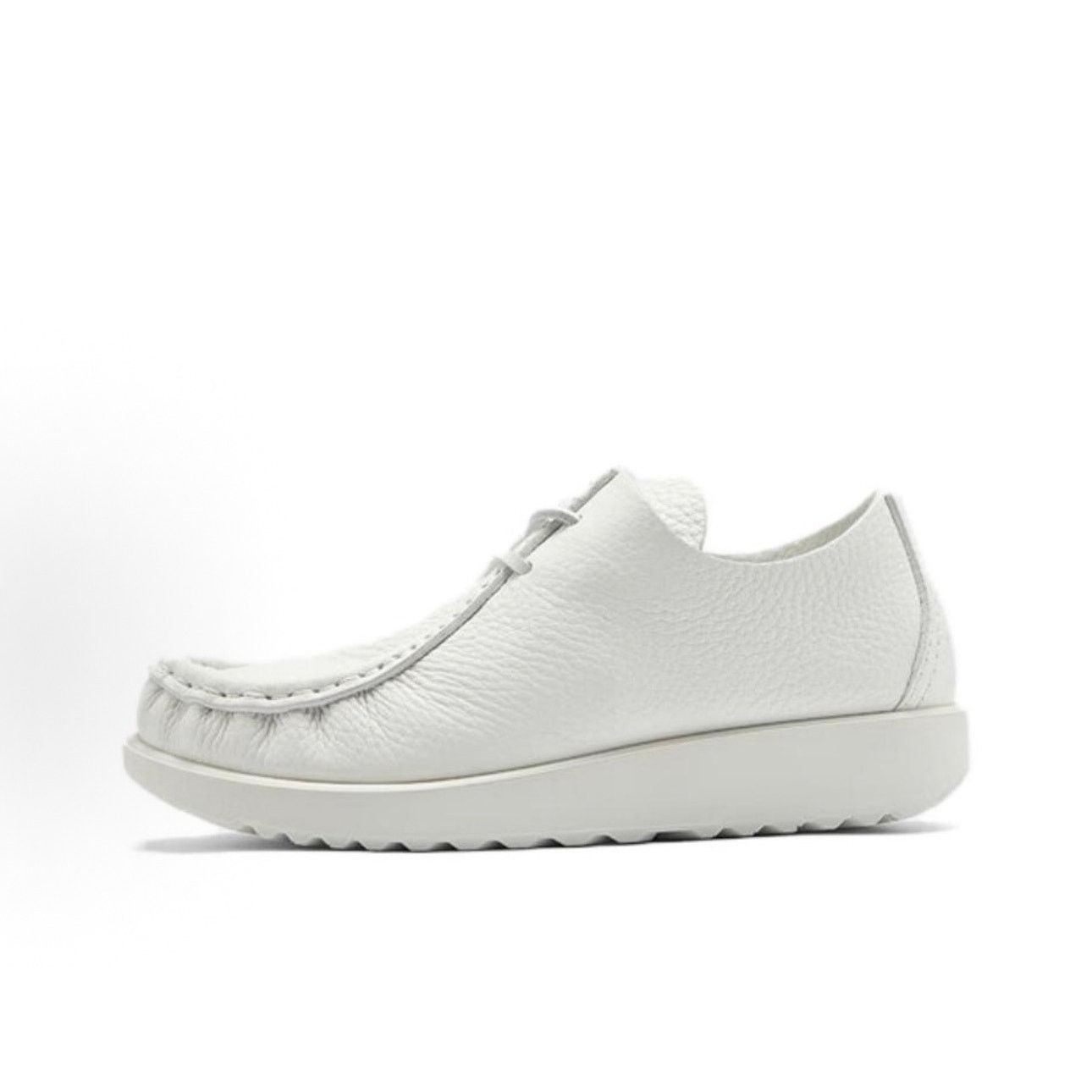 Ecco ECCO AT. KOLLEKTIVE MEN'S 45 WHITE LEATHER JOKE LACE SHOE Size US 11.5 / EU 44-45 - 2 Thumbnail