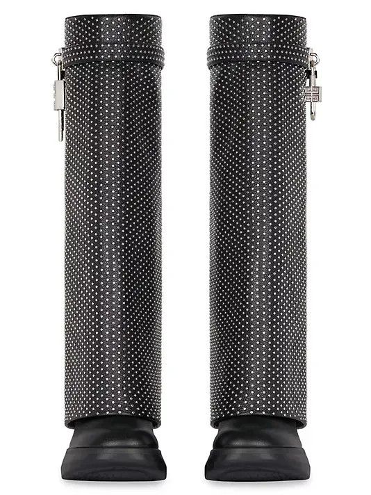 Givenchy o1w1db10525 Shark Lock Hight Boots in Black Size US 6 / IT 36 - 5 Thumbnail