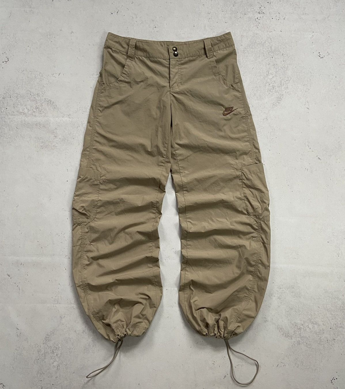 Nike Nike Vintage Track Baggy Pants Brown Drill Y2K Joggers Nylon Size US 30 / EU 46 - 1 Thumbnail