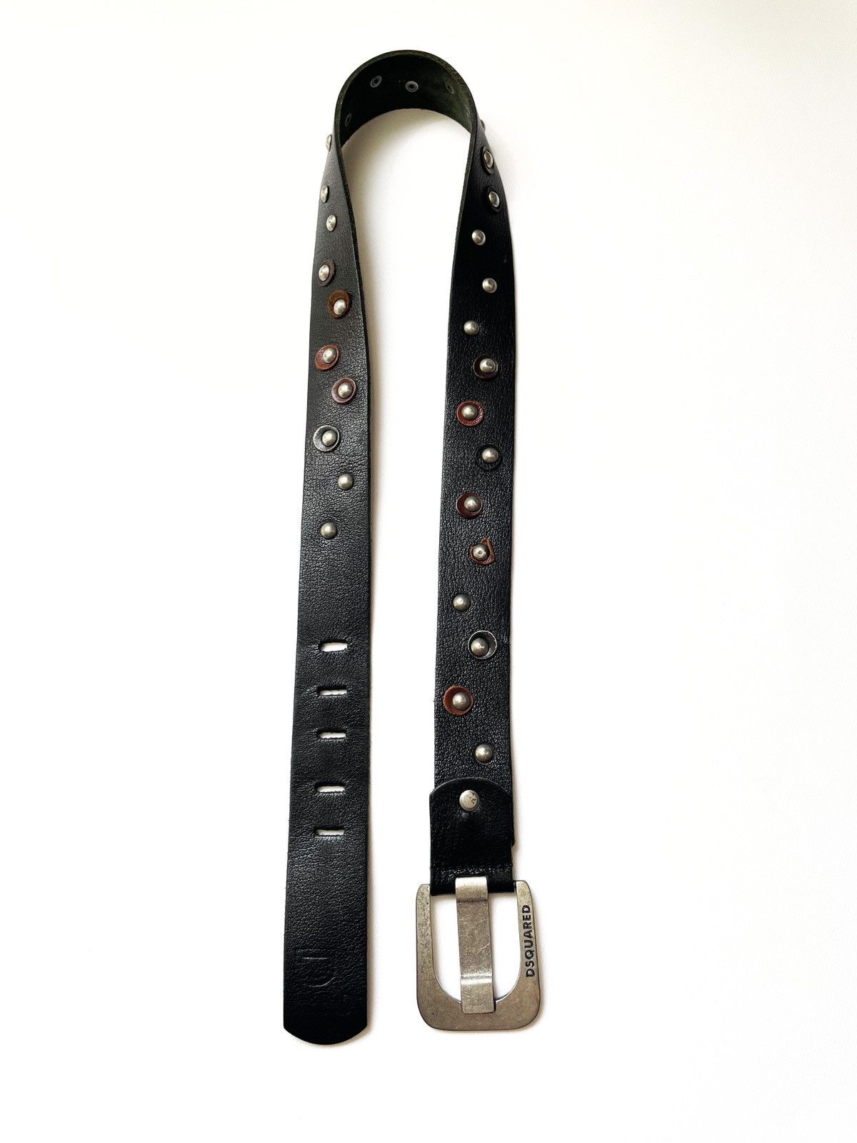 Dsquared2 Vintage Dsquared studded rivets crazy punk leather belt Size ONE SIZE - 2 Thumbnail
