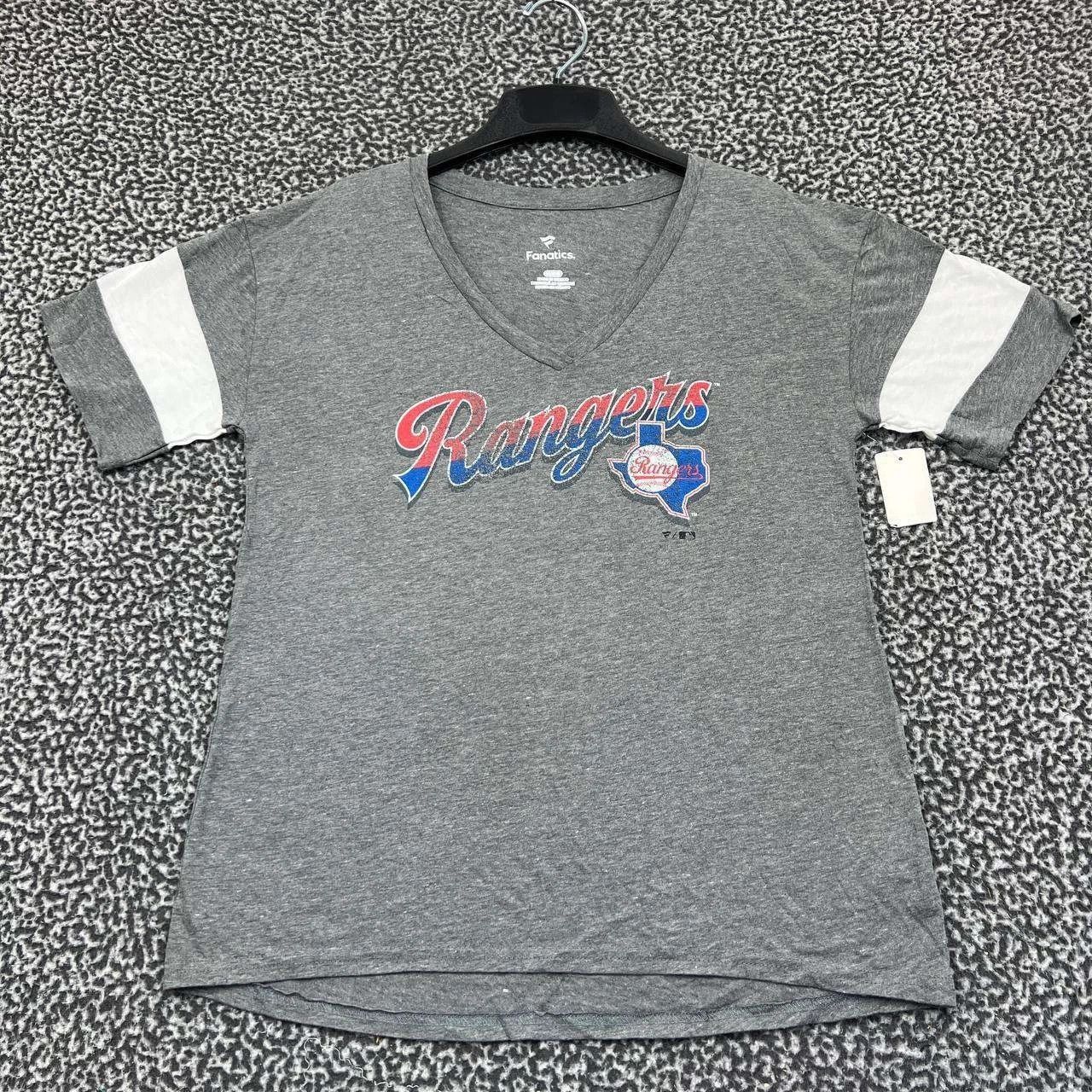Other Texas Rangers Shirt Women Gray Short Sleeve V-Neck New M Size M / US 6-8 / IT 42-44 - 1 Thumbnail