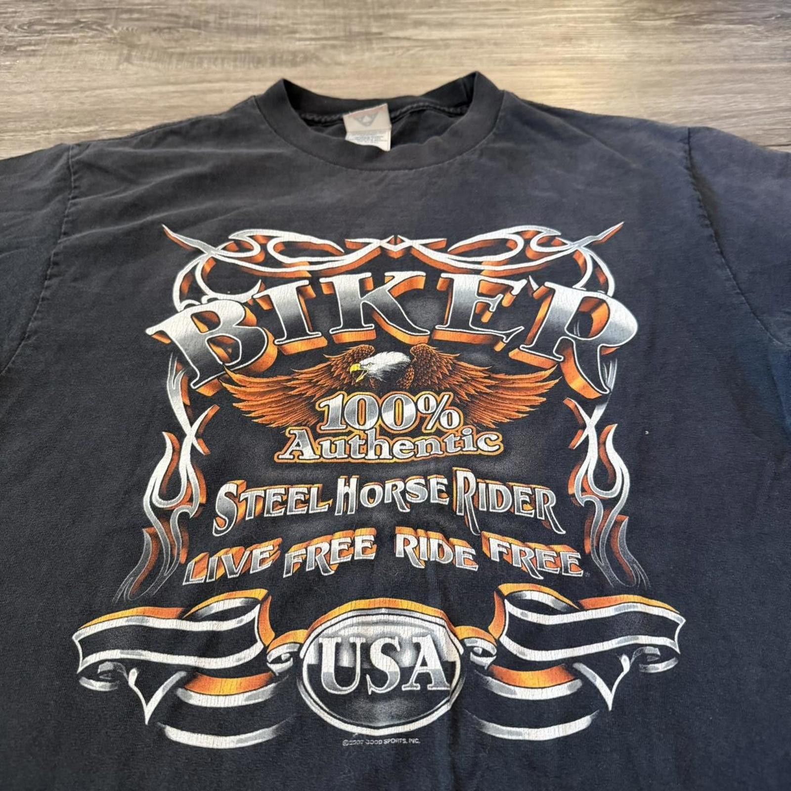 Other Vintage bike steel horse rider live free ride free t shirt M Size US M / EU 48-50 / 2 - 2 Thumbnail