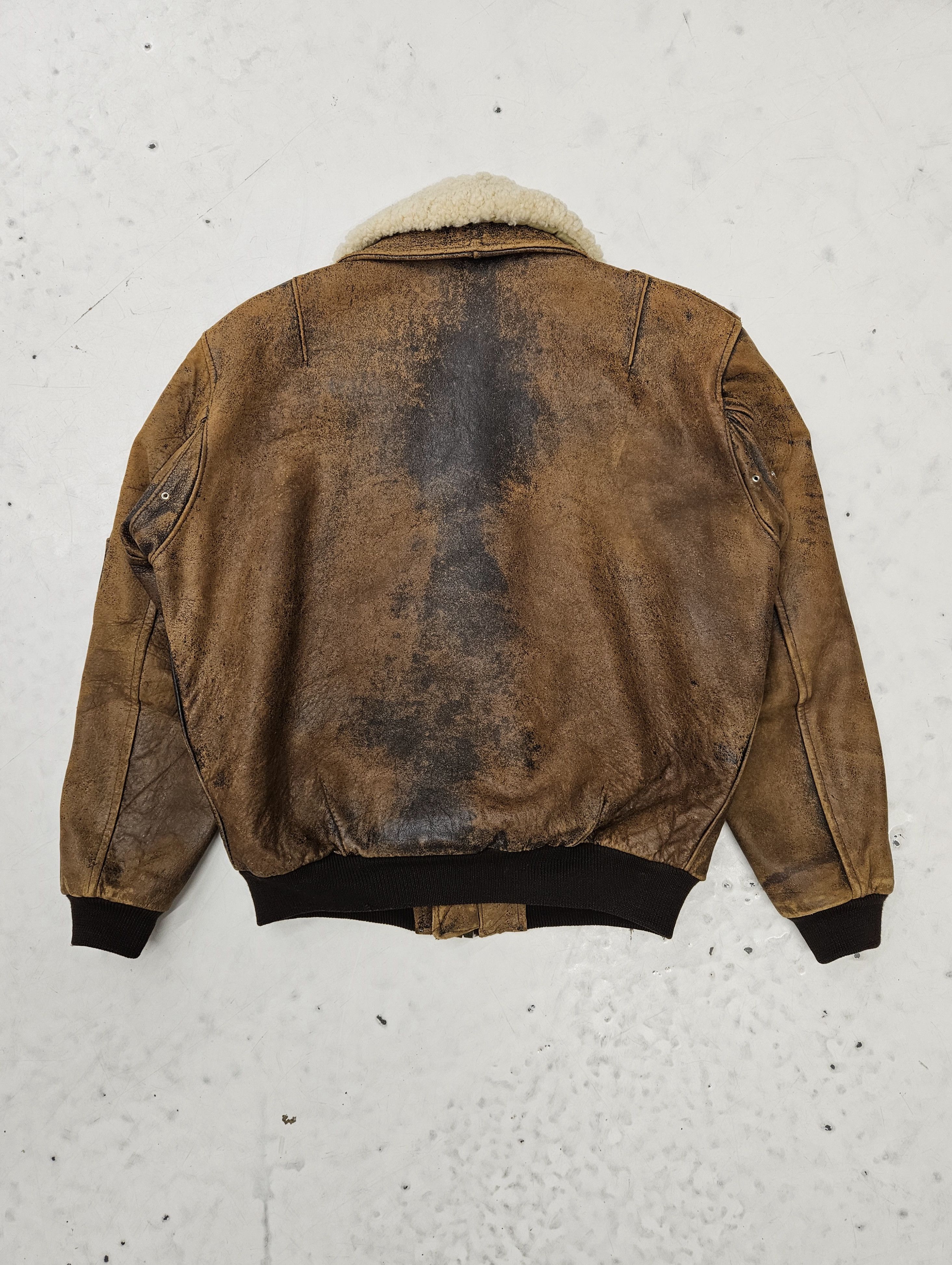 Chevignon Vintage chevignon distressed aviator bomber leather jacket Size US M / EU 48-50 / 2 - 2 Thumbnail