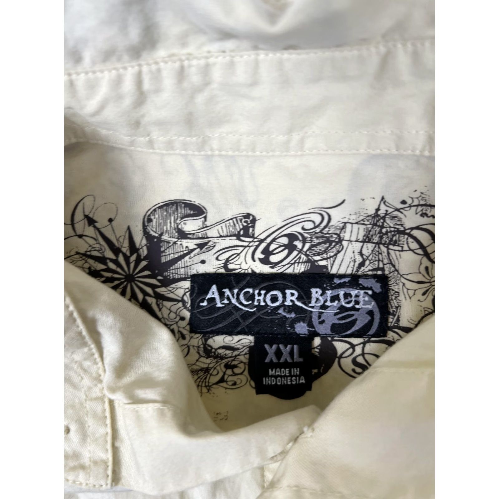 Anchor Blue VINTAGE Anchor Blue Shirt Mens XL Beige Short Sleeve Button Floral Y2K READ Size US XL / EU 56 / 4 - 3 Thumbnail