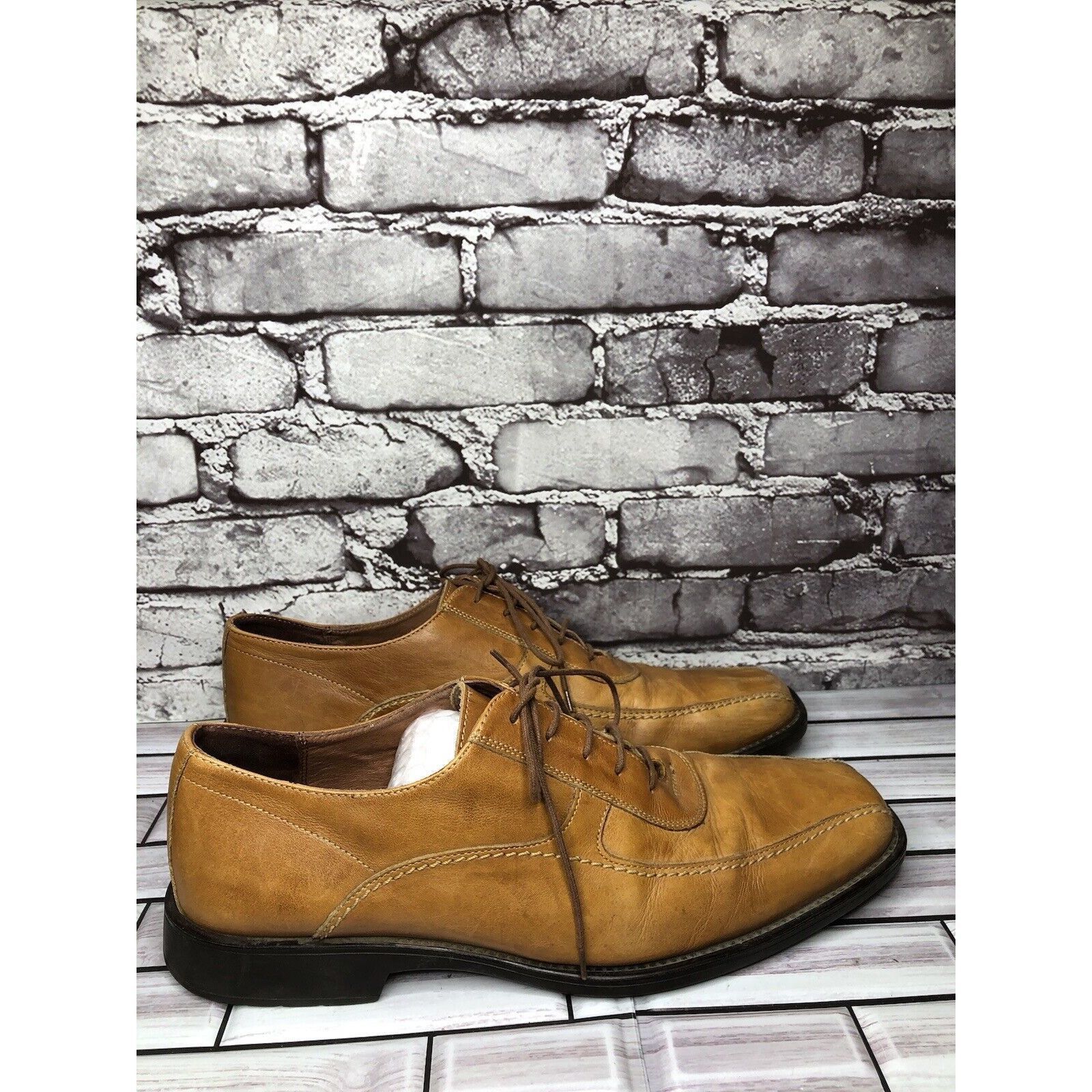Johnston & Murphy Johnston & Murphy Tan Brown Leather Bicycle Toe Oxfords Shoe Size US 11.5 / EU 44-45 - 3 Thumbnail