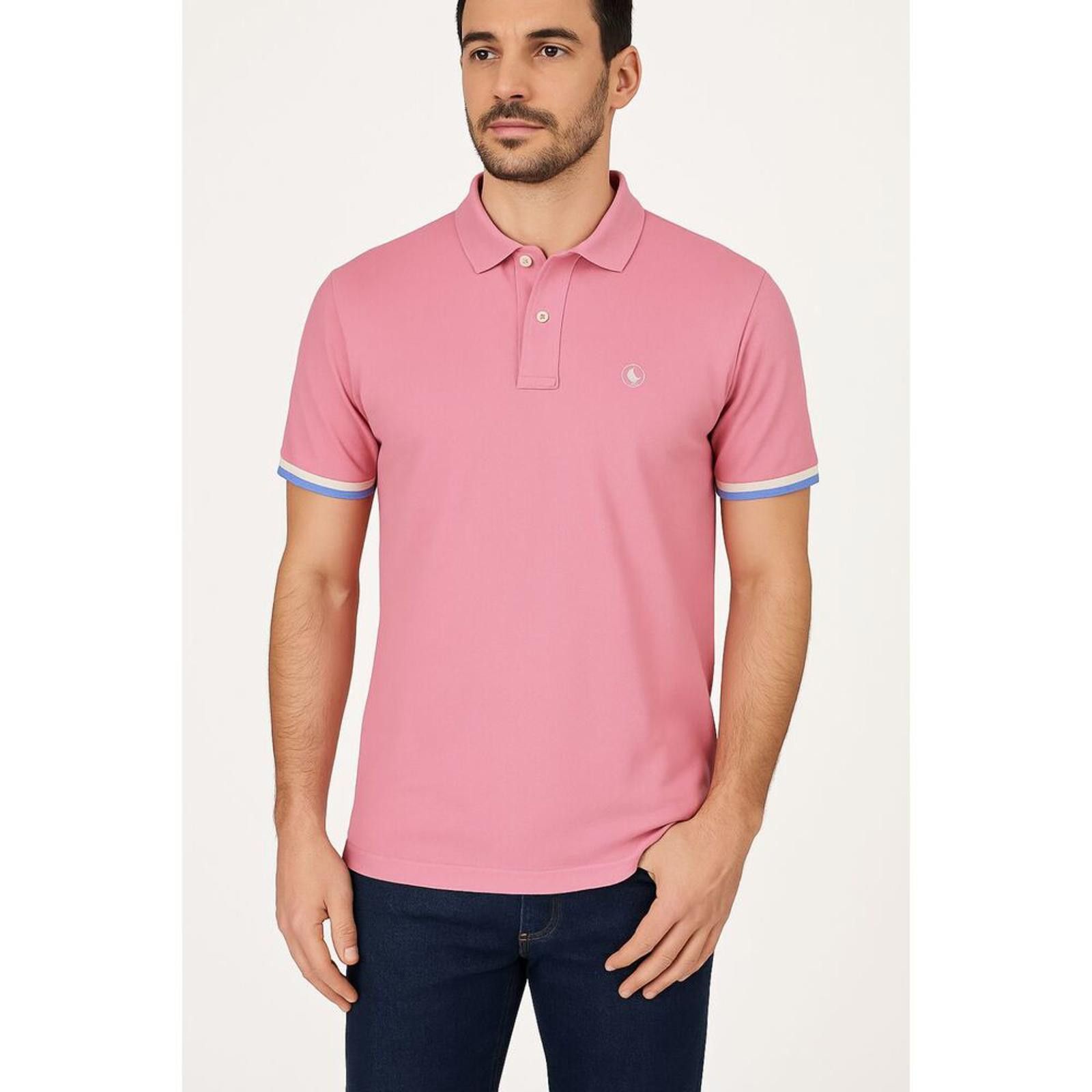Other El Ganso Men’s Polo Shirt Pink Blue Trim 100% Cotton Size L Size US L / EU 52-54 / 3 - 1 Thumbnail