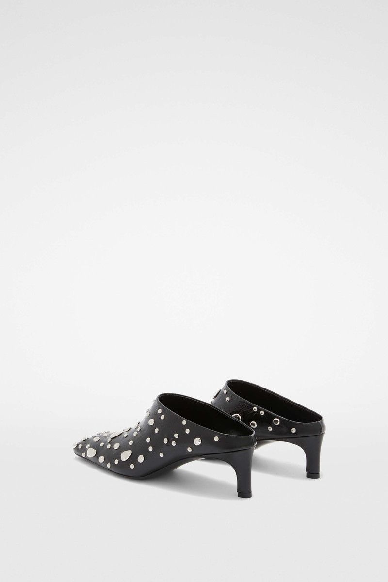 Jil Sander o1loc1c0426 Rivet Detail Leather Mules in Black Size US 9 / IT 39 - 5 Thumbnail