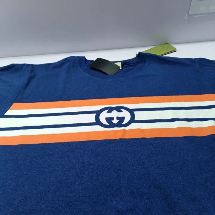 Gucci Gucci Gucci Blue Short Sleeve Logo T-Shirt for Men -2506 Size US L / EU 52-54 / 3 - 7 Thumbnail