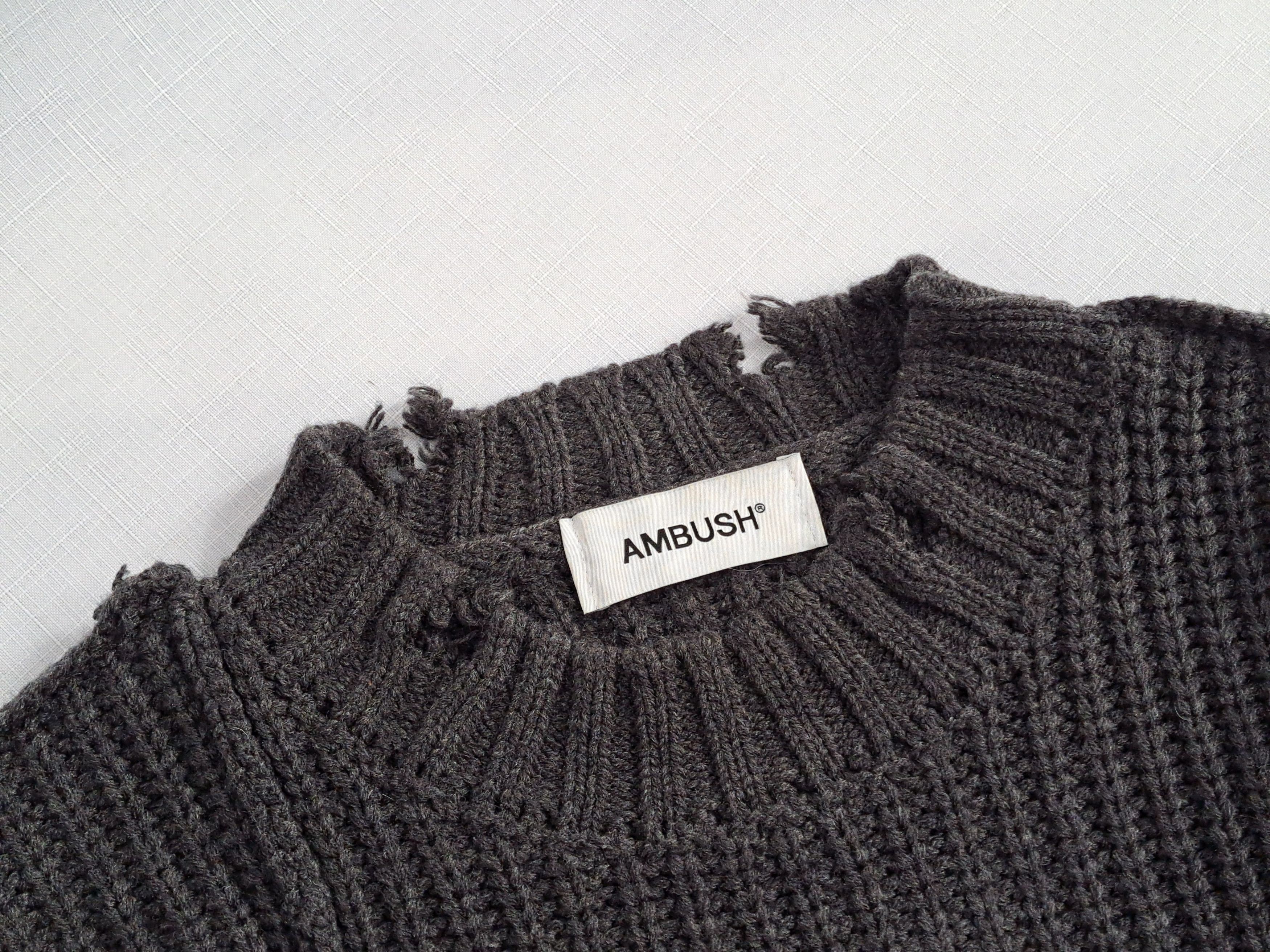 Ambush Design × Japanese Brand AMBUSH gray nobo distressed knit sweater. Size 1 Size US S / EU 44-46 / 1 - 15 Thumbnail